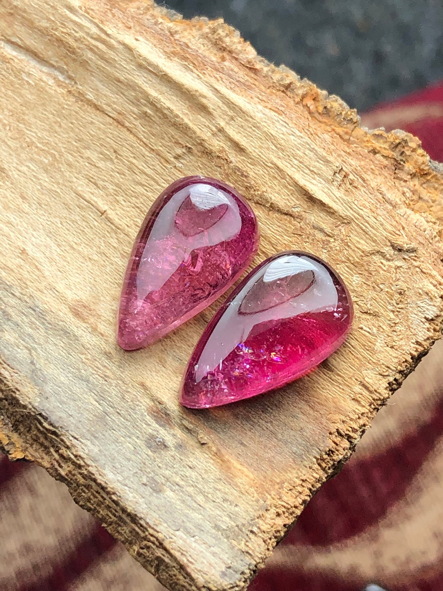 Natural tourmaline pair