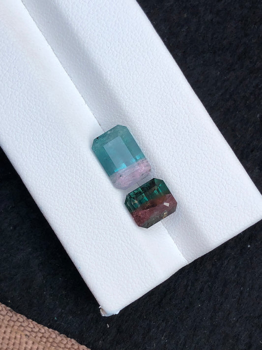 Bi colour tourmalines 5.55 carats