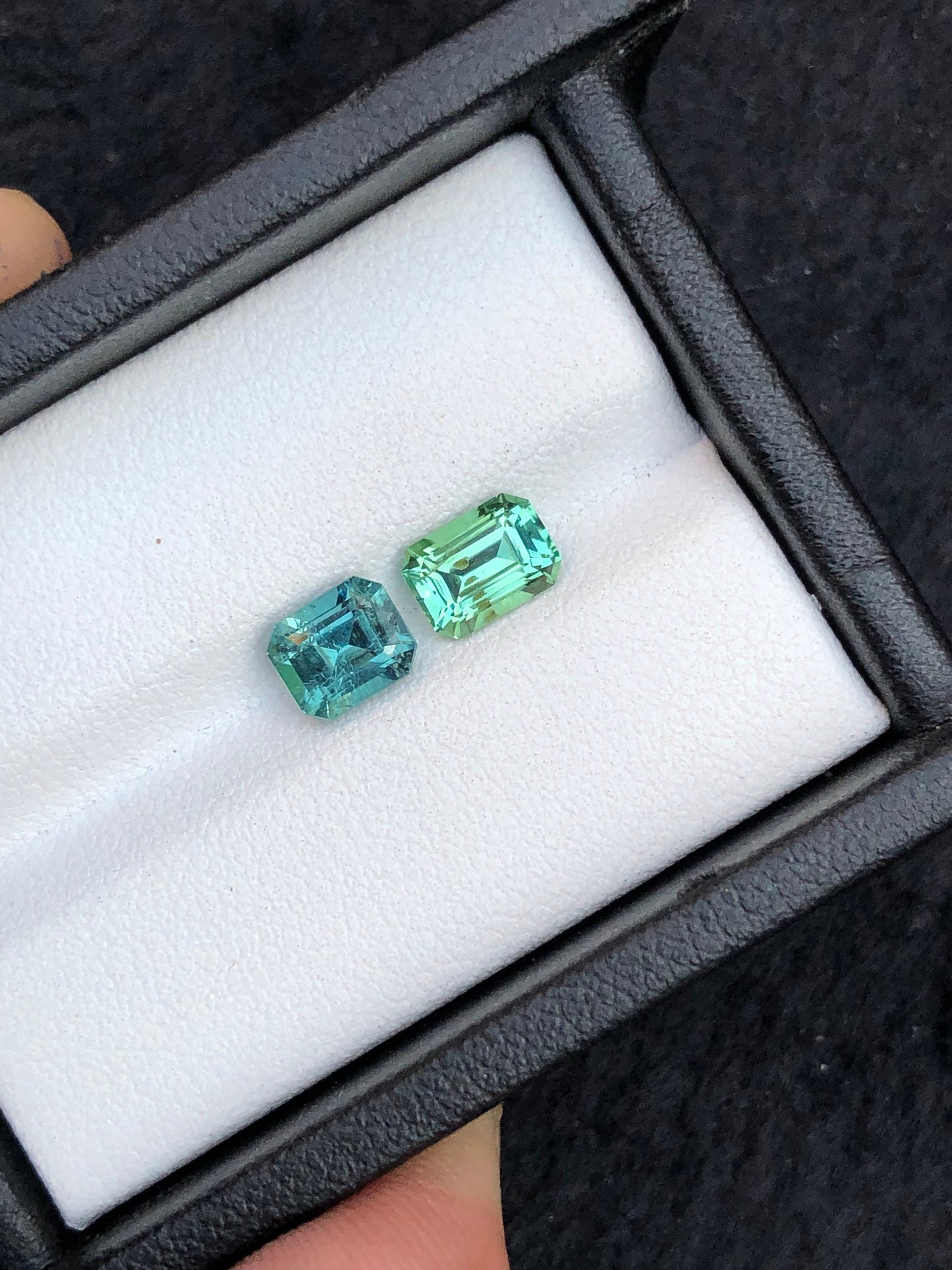 Blue and green tourmalines 2.15 carats