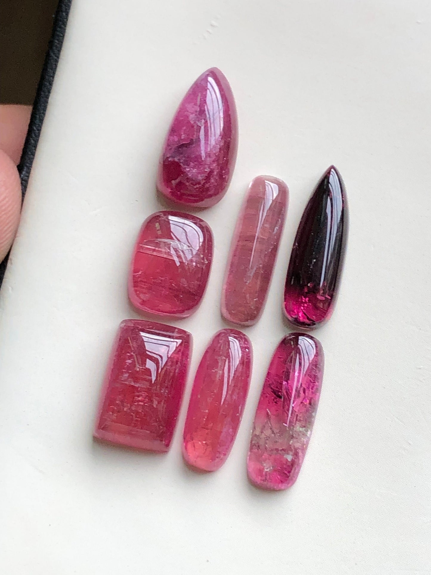 Natural pink tourmaline cabochons lot 48.65 Carats
