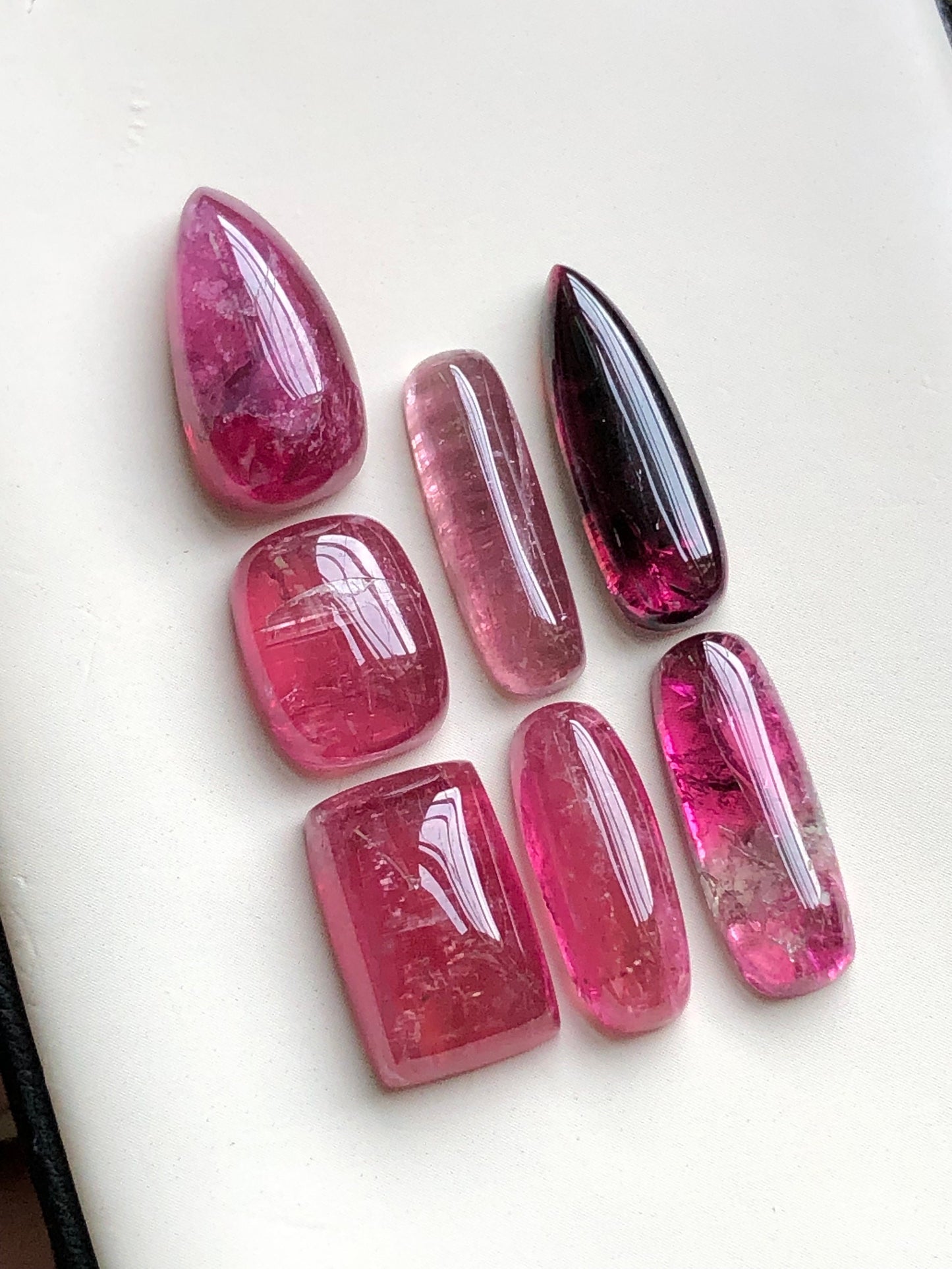 Natural pink tourmaline cabochons lot 48.65 Carats
