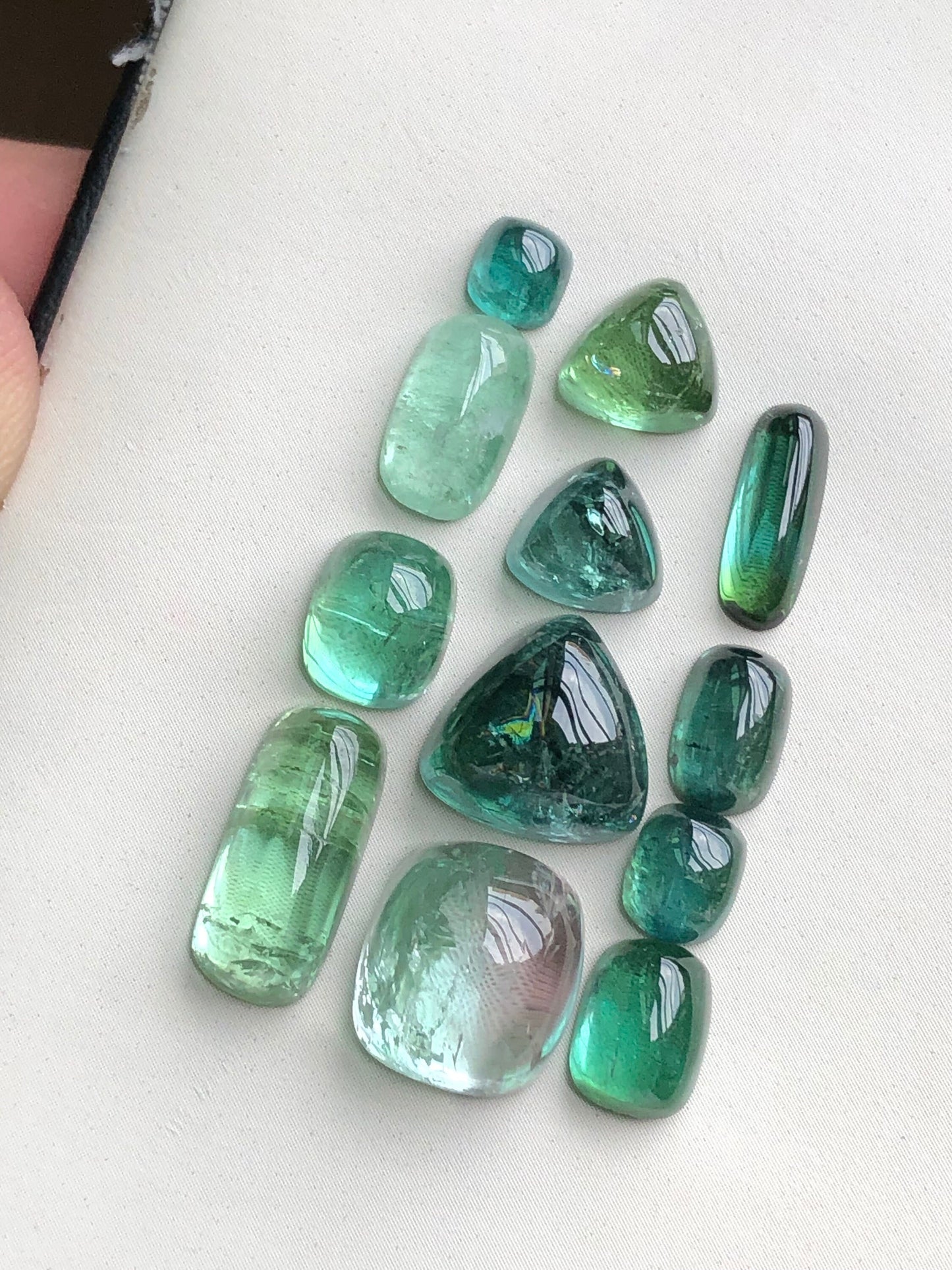 Natural tourmaline cabochons lot 32.20 carats