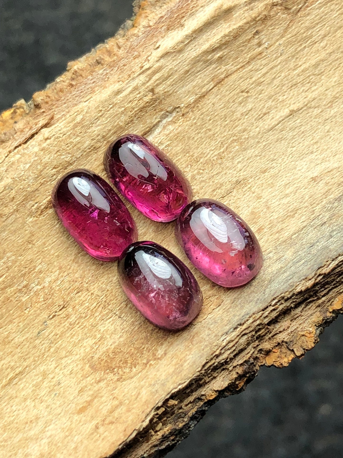 Natural pink tourmaline pair cabochon 12.60 carats