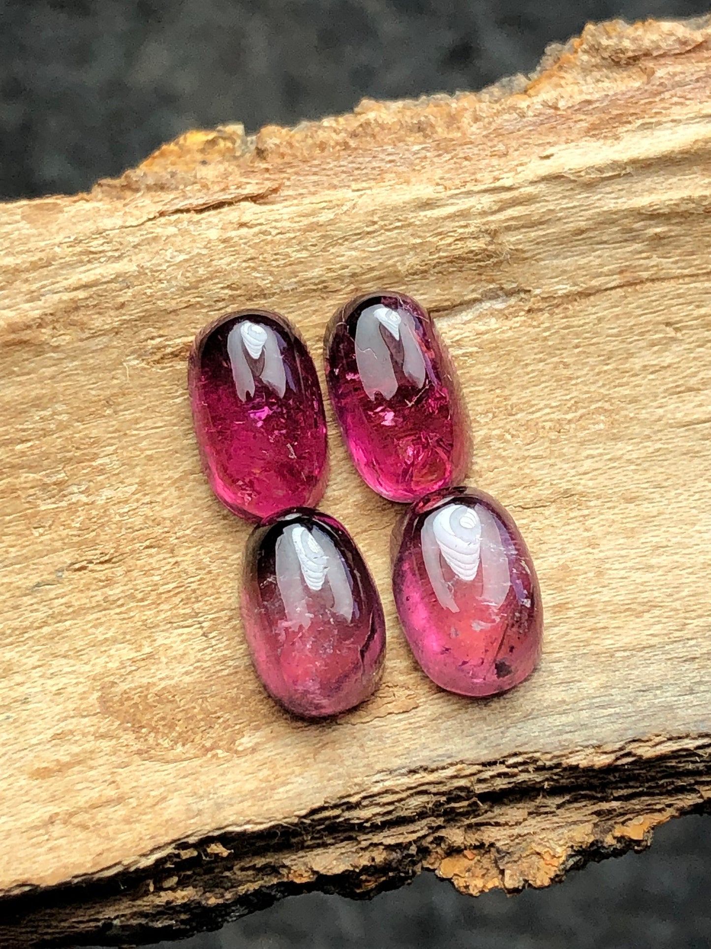 Natural pink tourmaline pair cabochon 12.60 carats