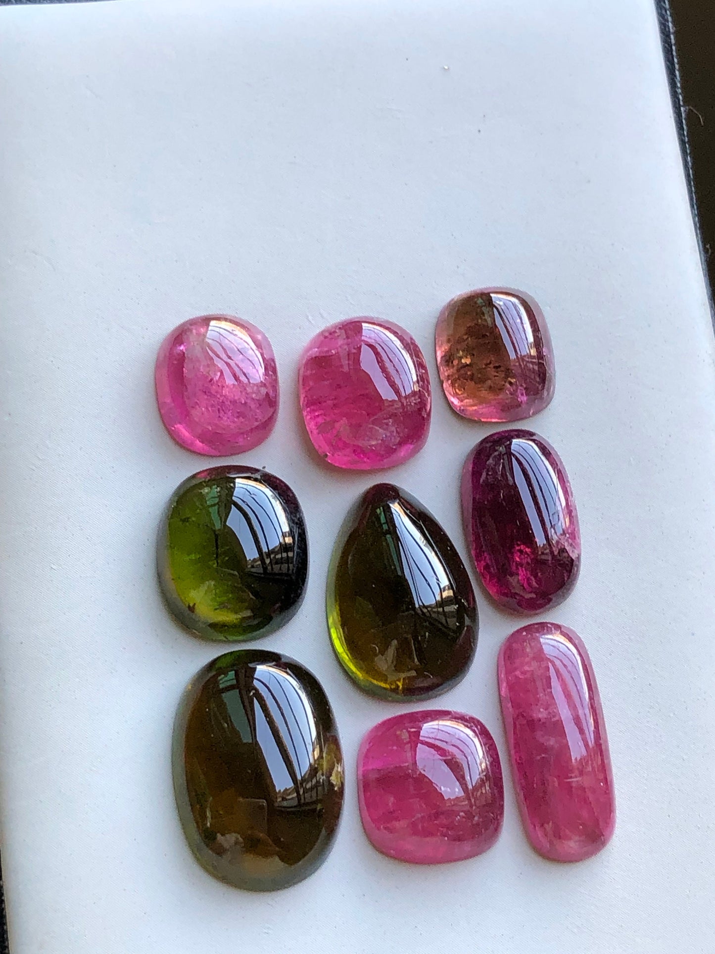 Natural tourmaline cabochons