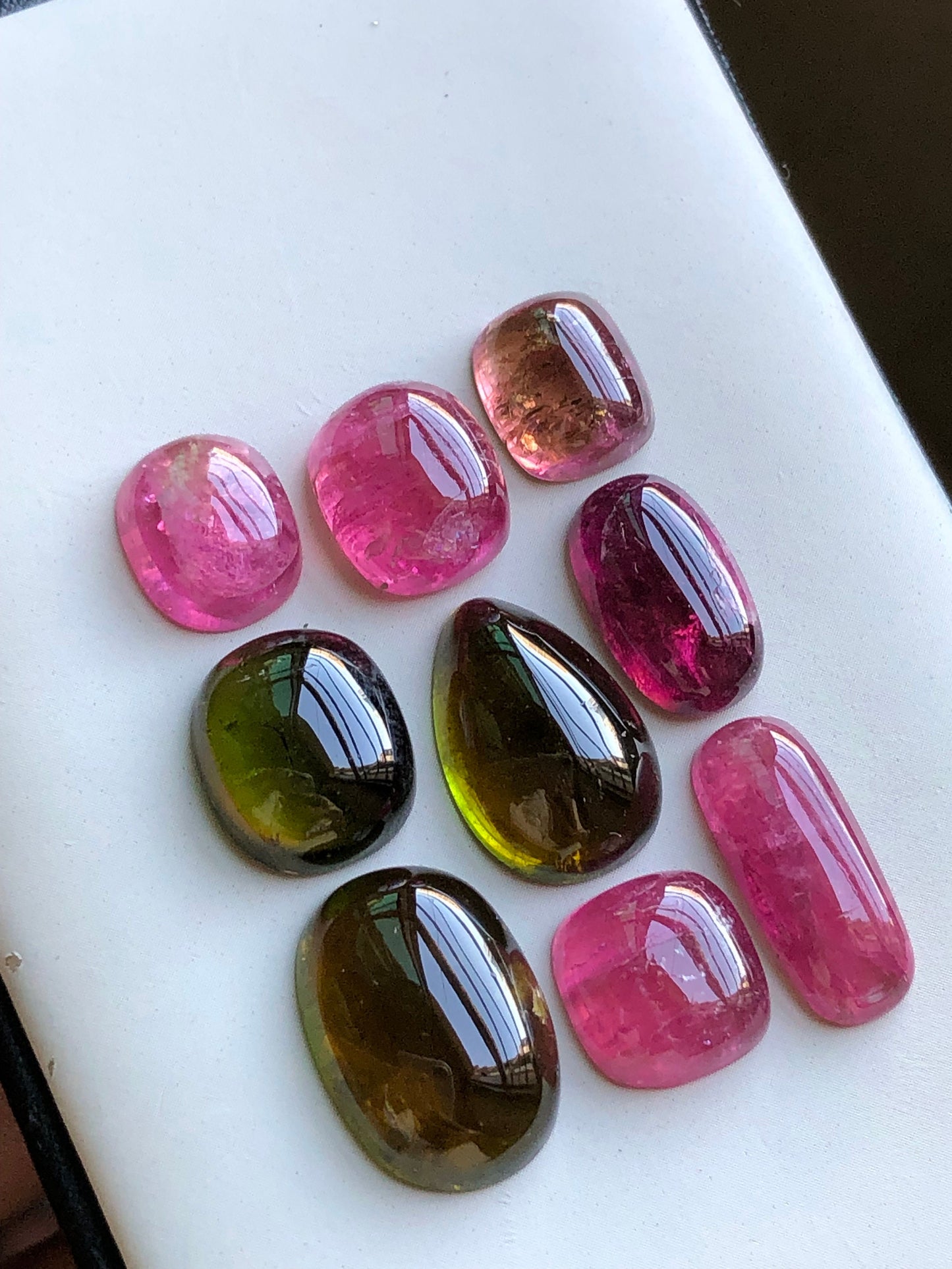 Natural tourmaline cabochons