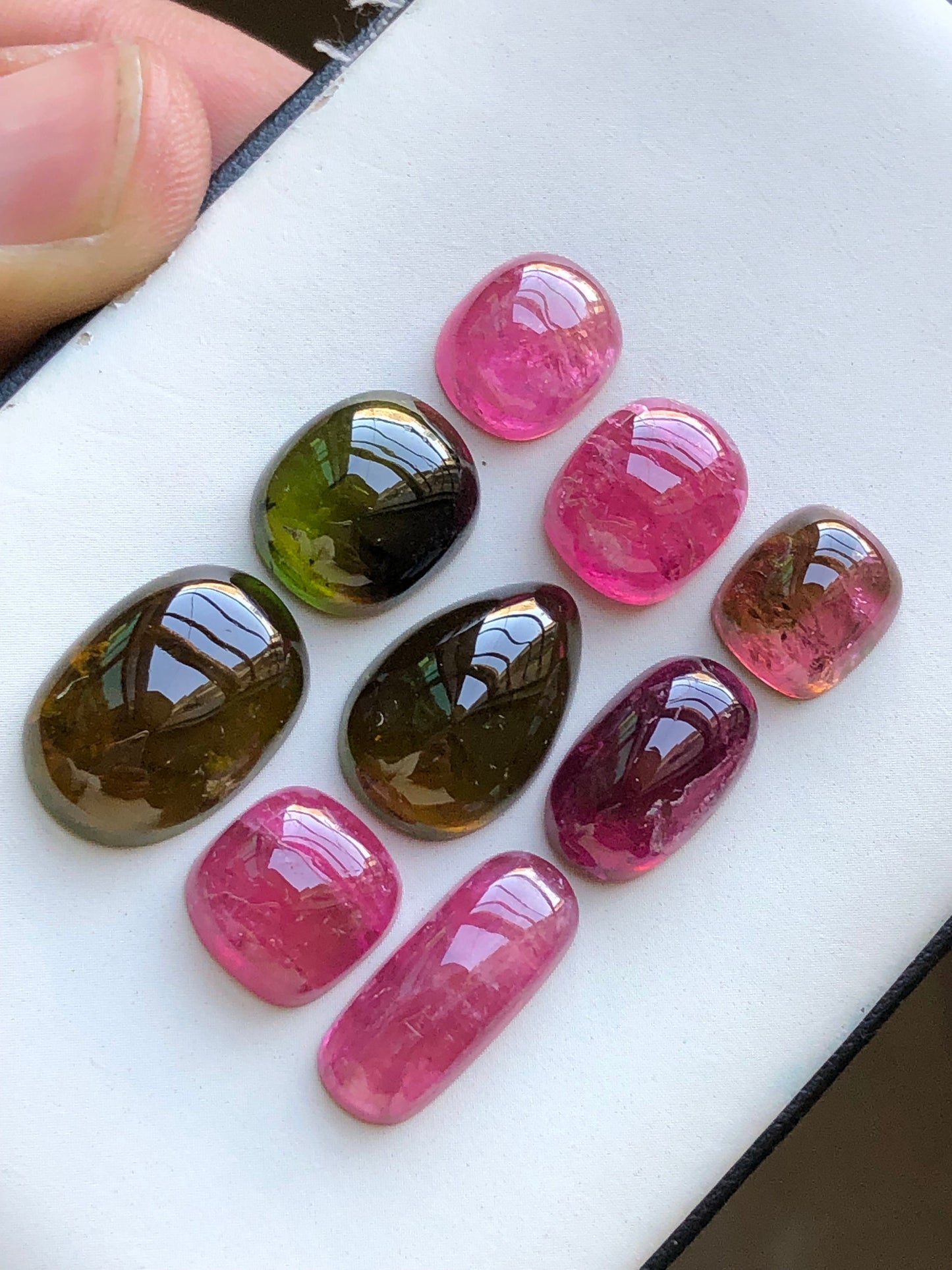 Natural tourmaline cabochons