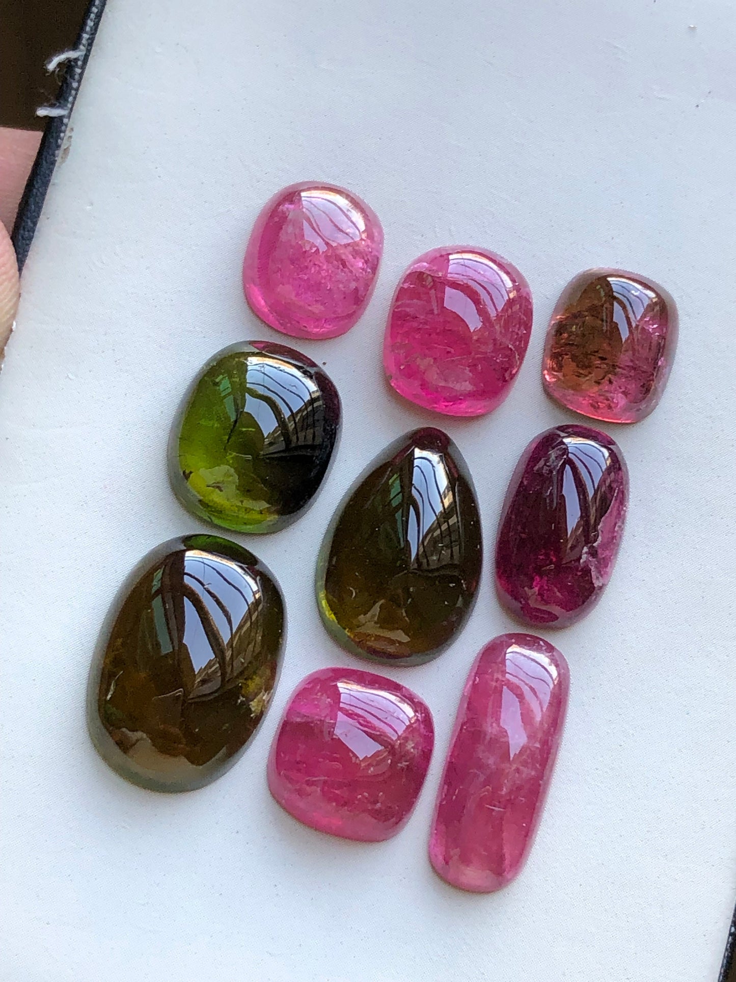 Natural tourmaline cabochons