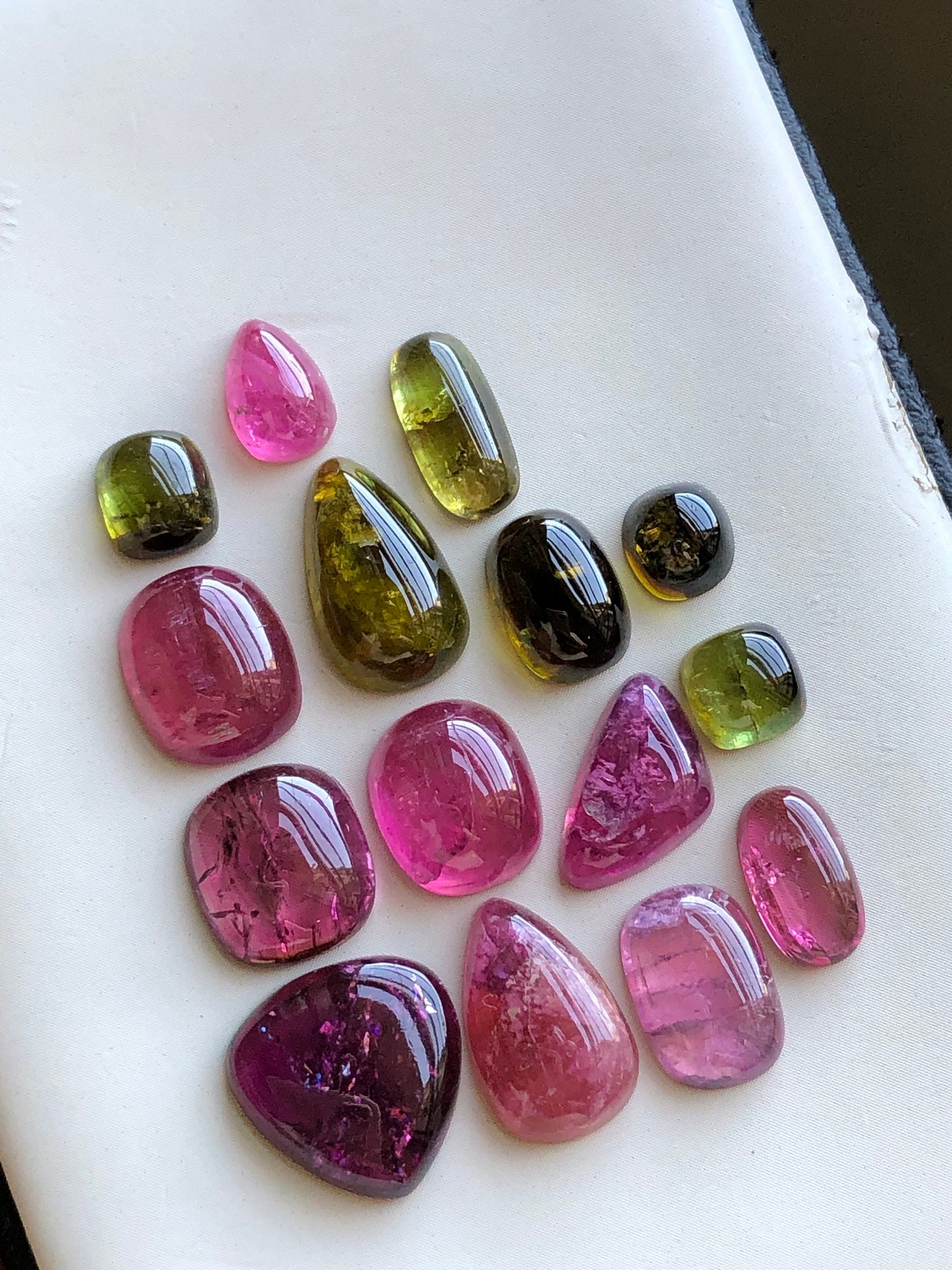 Natural tourmaline cabochons 41.80 carats