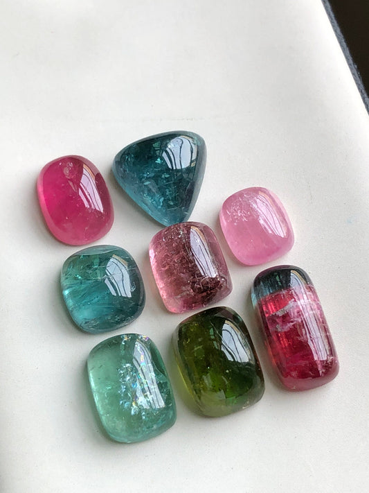 Natural mix tourmaline cabochons lot 50 carats