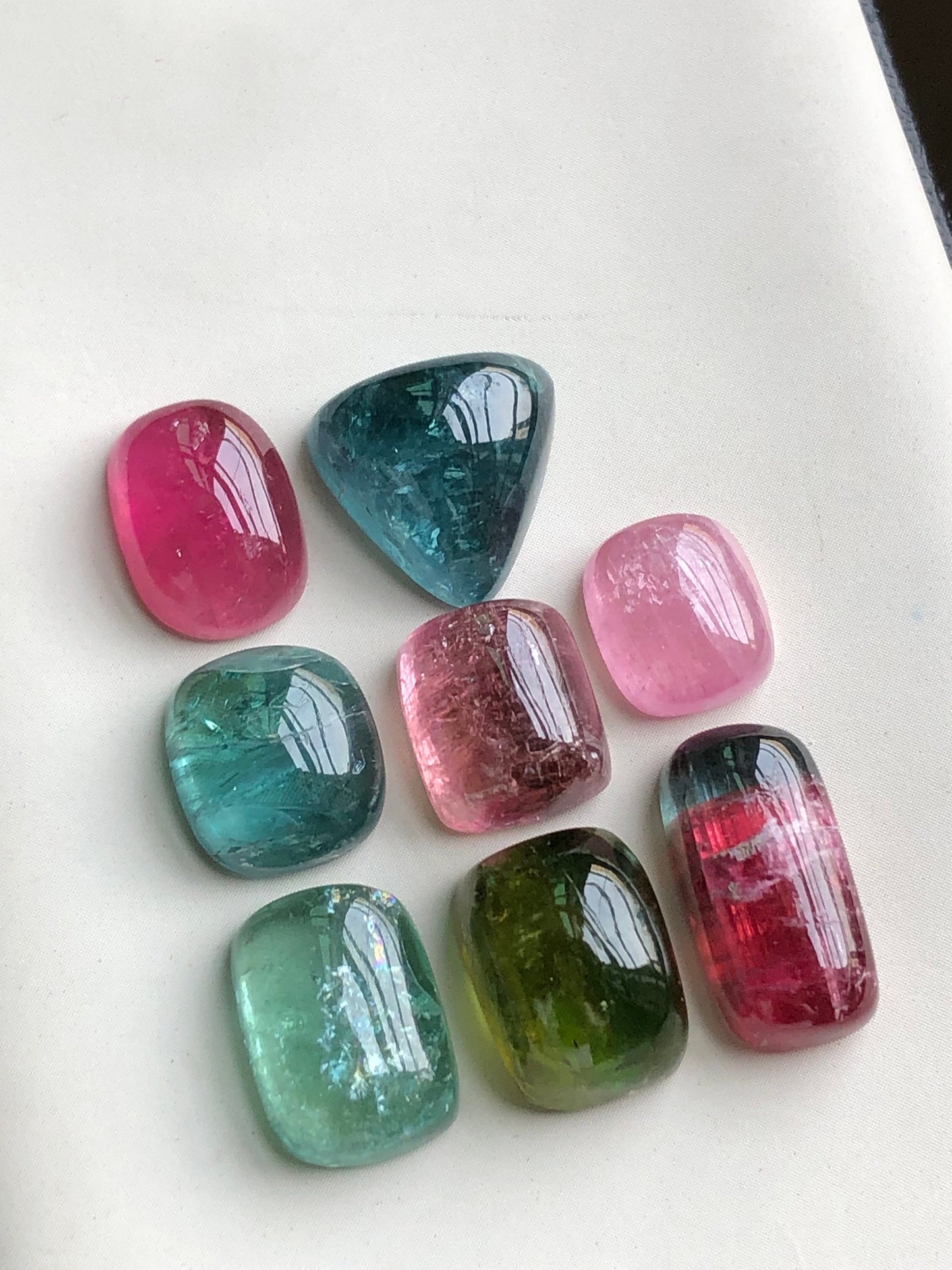 Natural mix tourmaline cabochons lot 50 carats