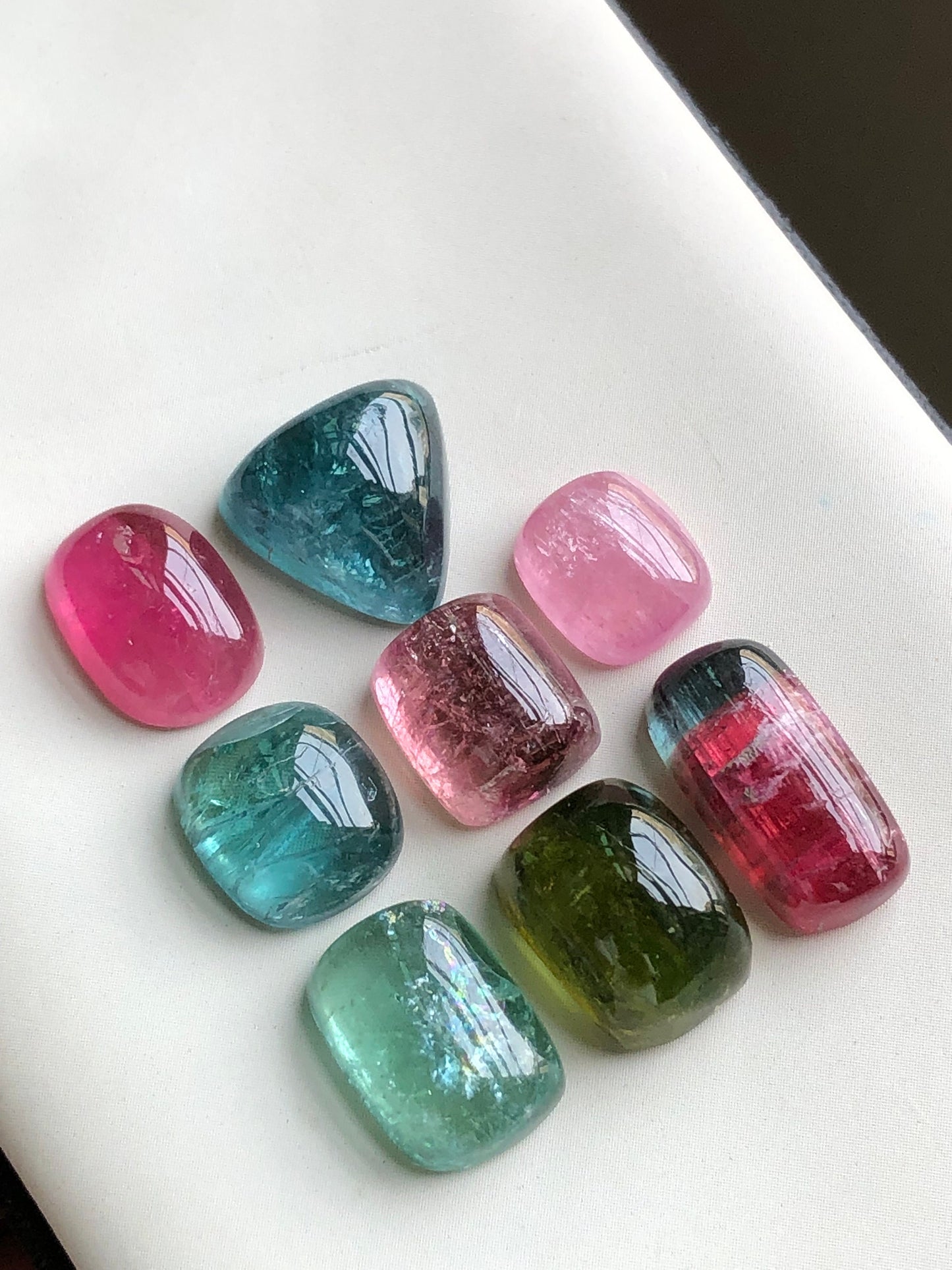 Natural mix tourmaline cabochons lot 50 carats