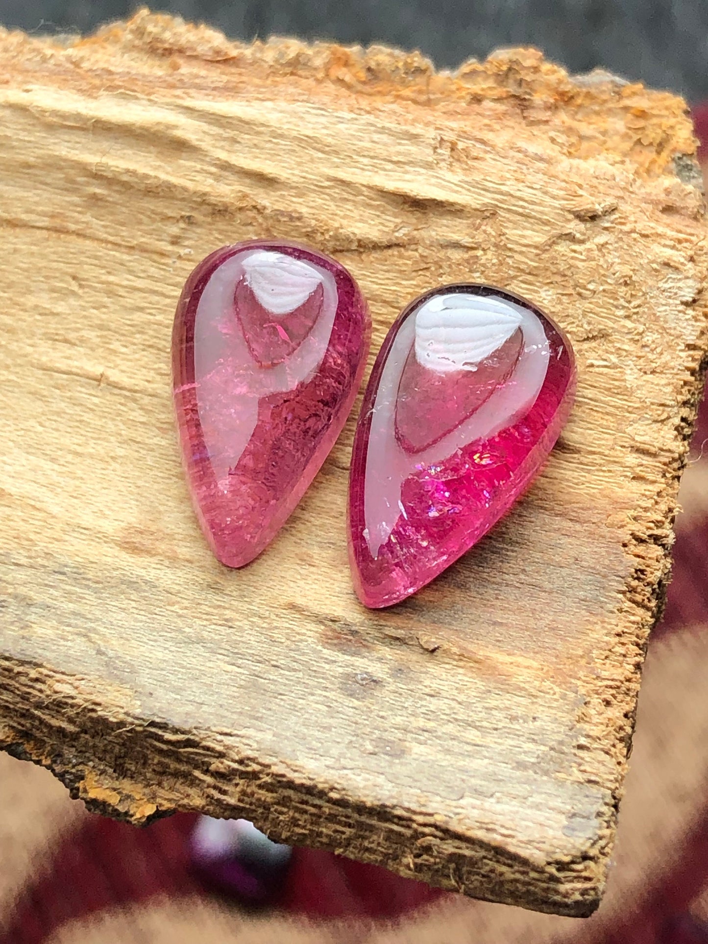 Natural tourmaline pair