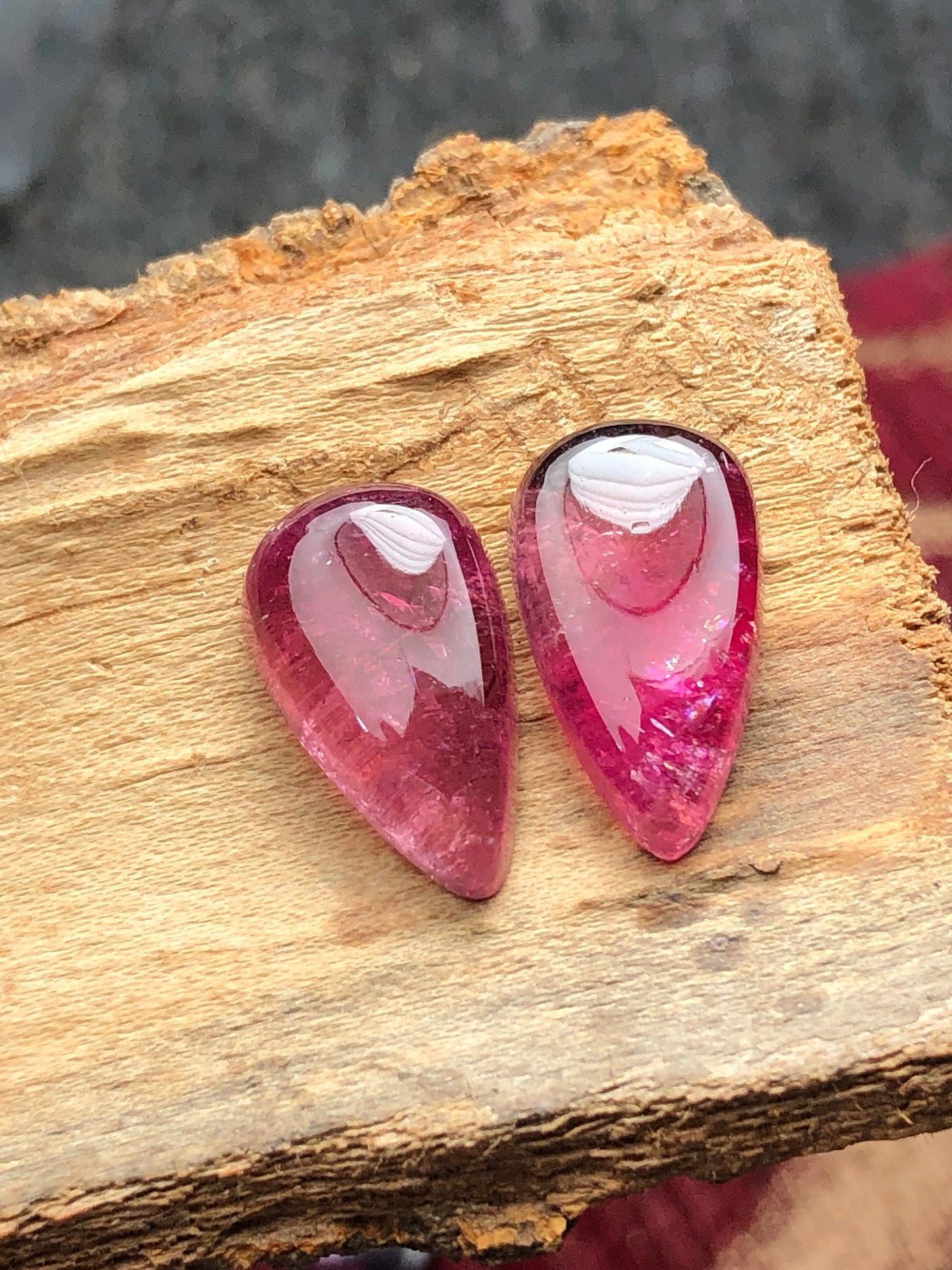 Natural tourmaline pair