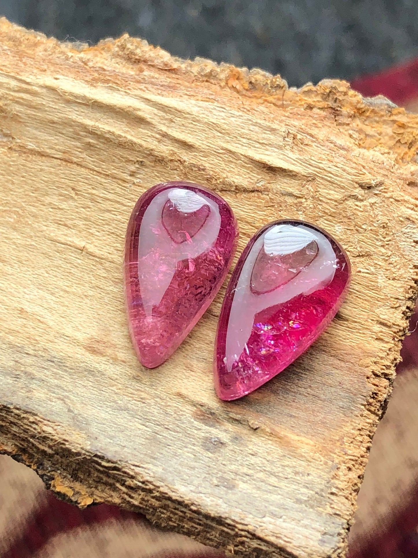 Natural tourmaline pair