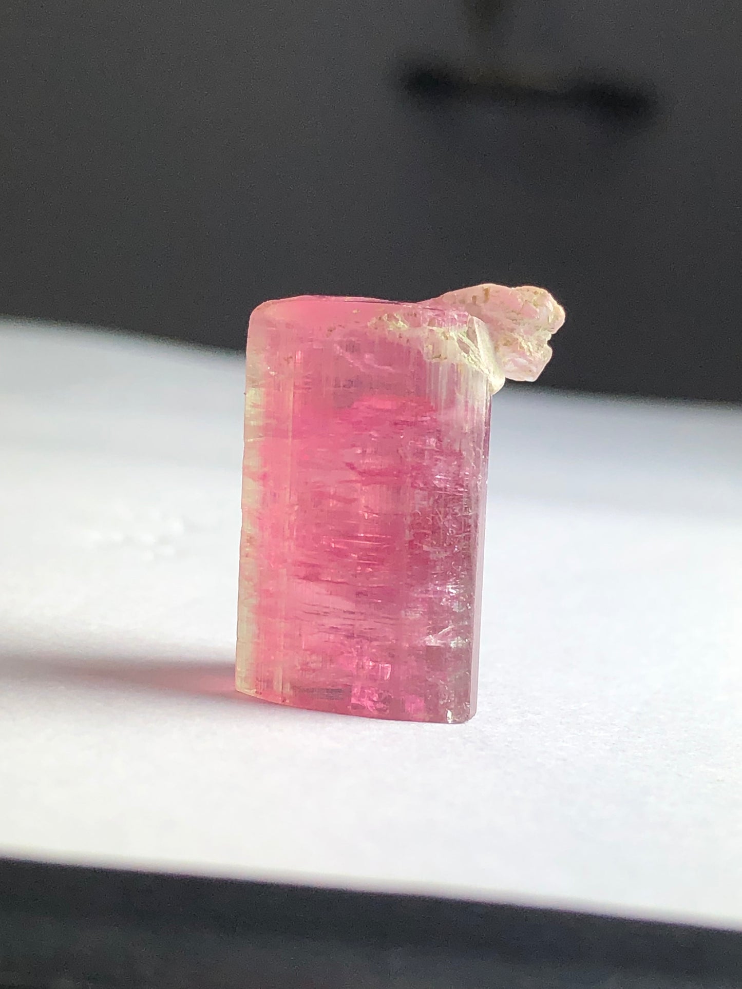 Pink tourmaline crystal