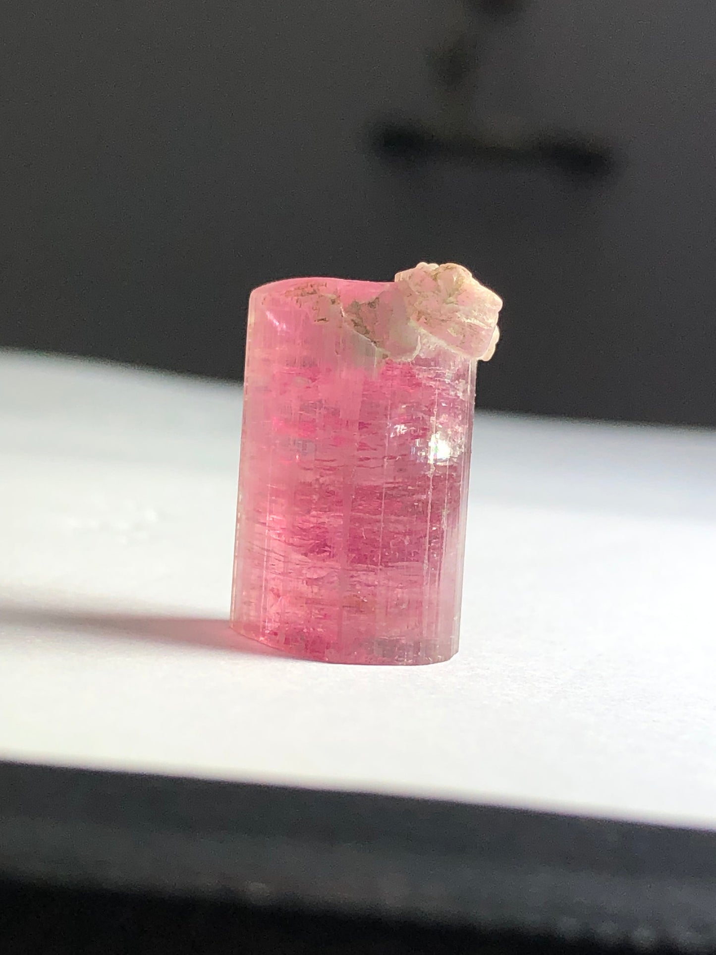 Pink tourmaline crystal