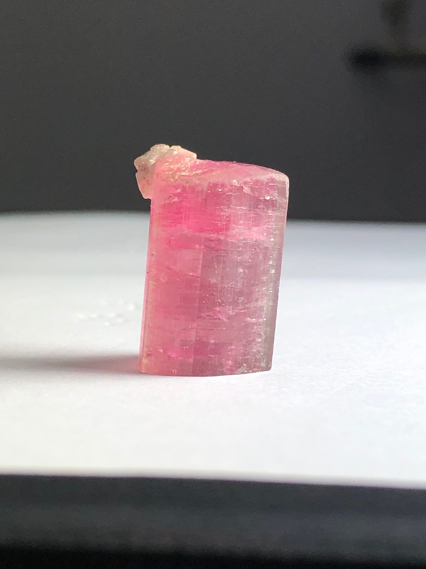 Pink tourmaline crystal