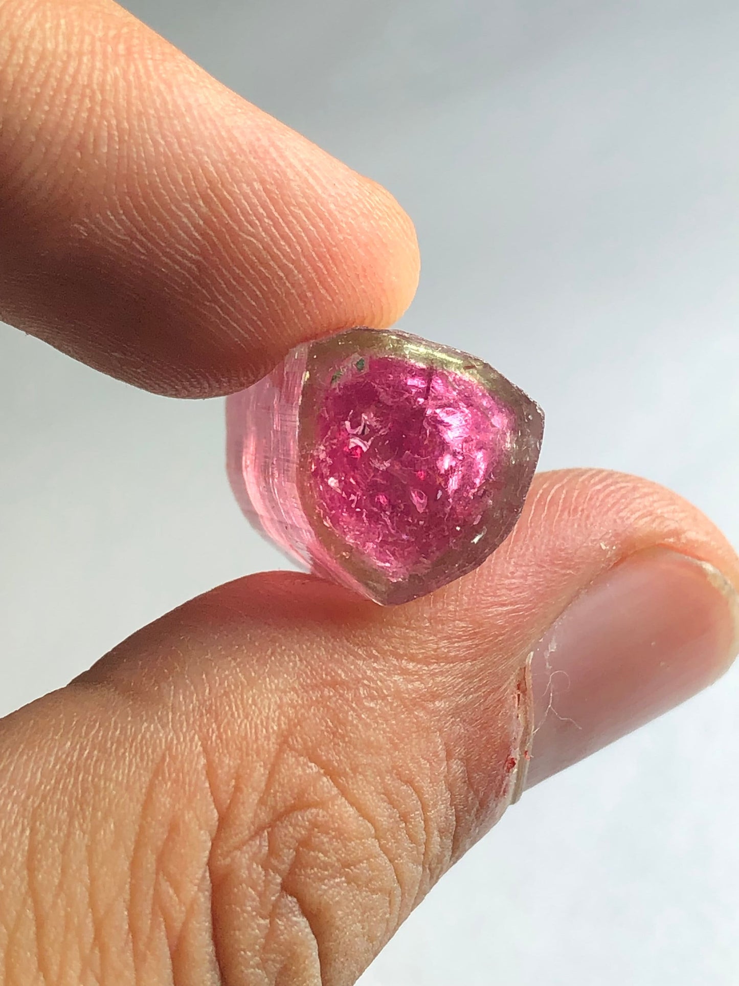 Pink tourmaline crystal