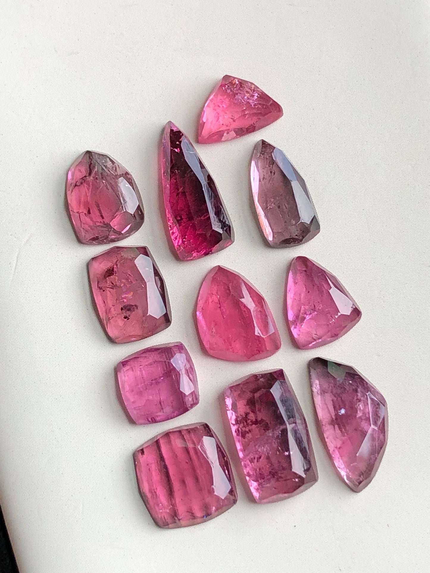 Pink tourmaline rose cuts 27.80 carats