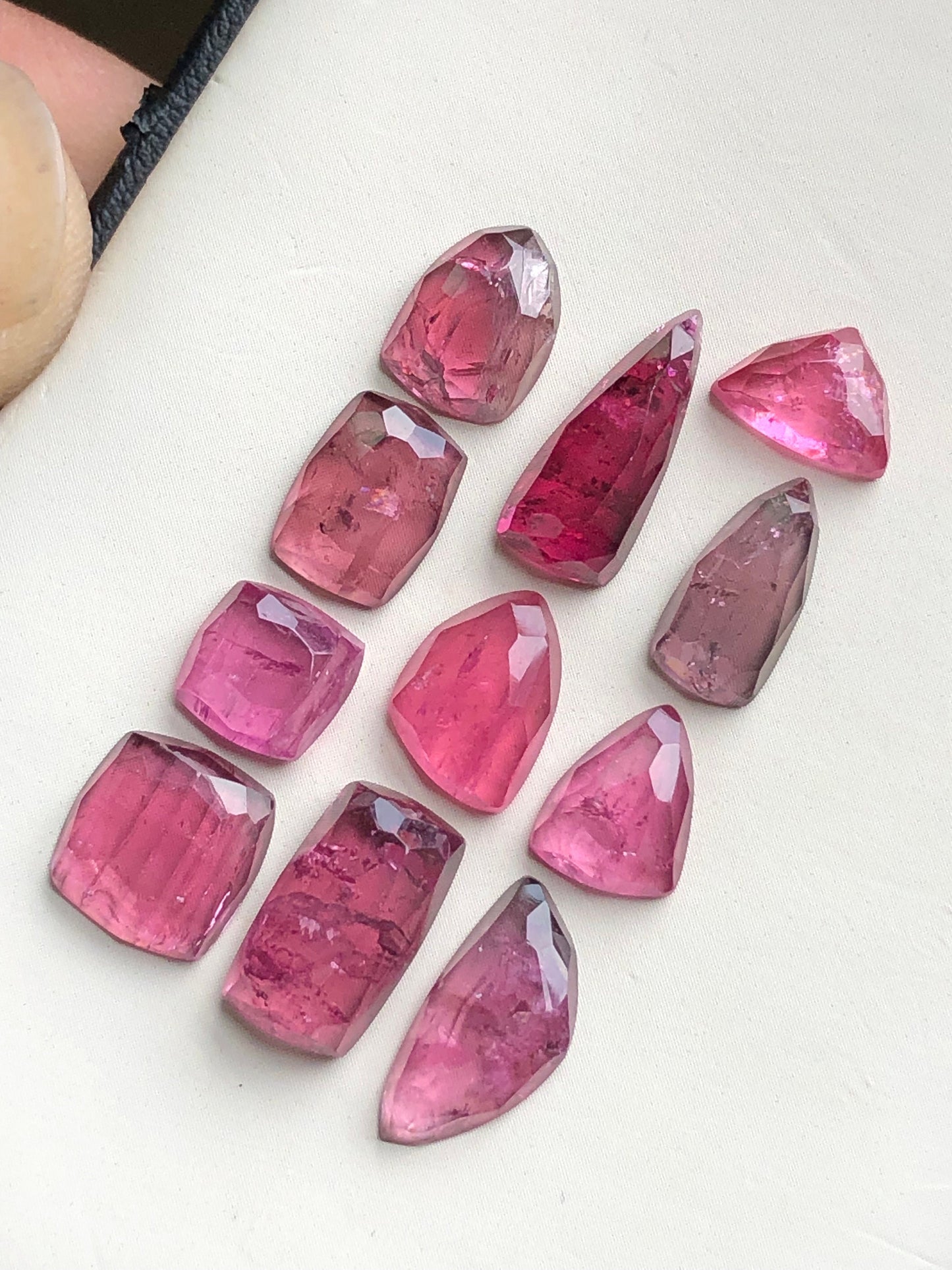 Pink tourmaline rose cuts 27.80 carats