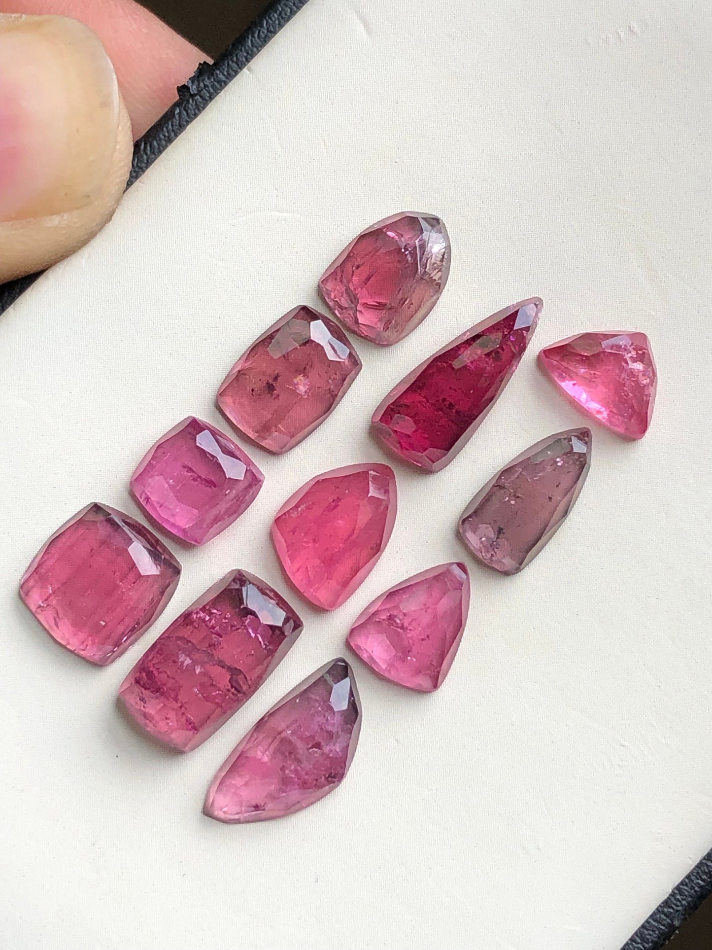 Pink tourmaline rose cuts 27.80 carats