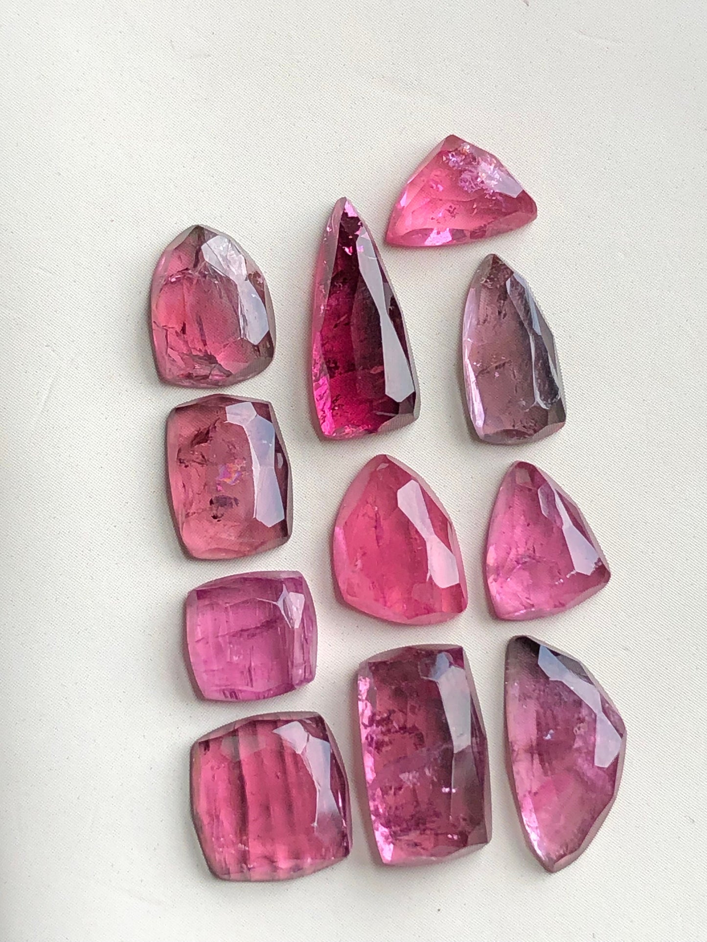 Pink tourmaline rose cuts 27.80 carats