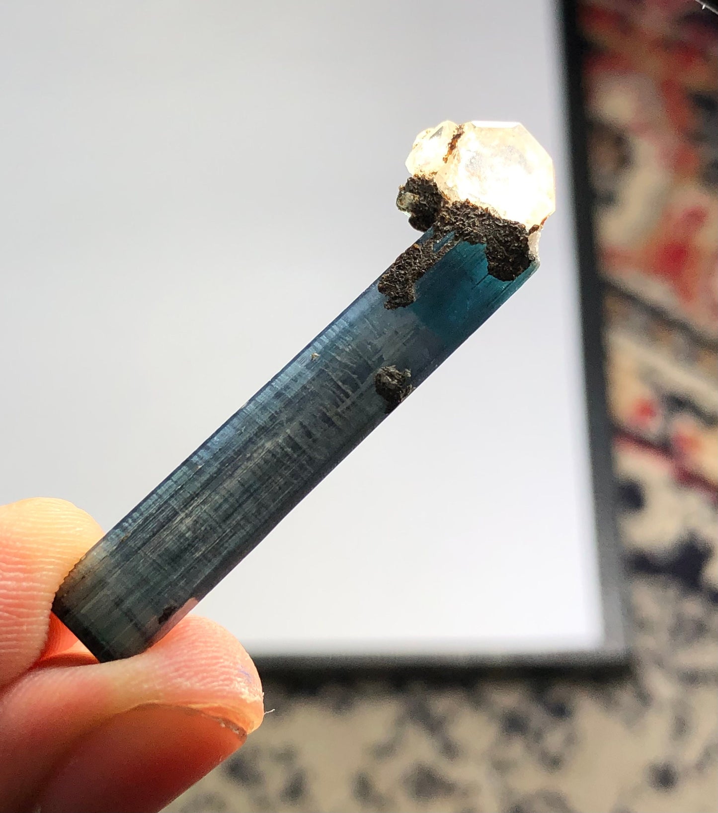 Blue tourmaline crystal 18 carats