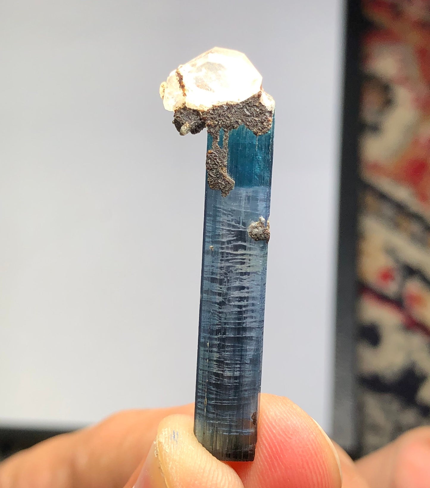 Blue tourmaline crystal 18 carats