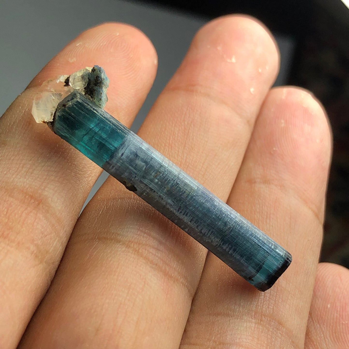 Blue tourmaline crystal 18 carats