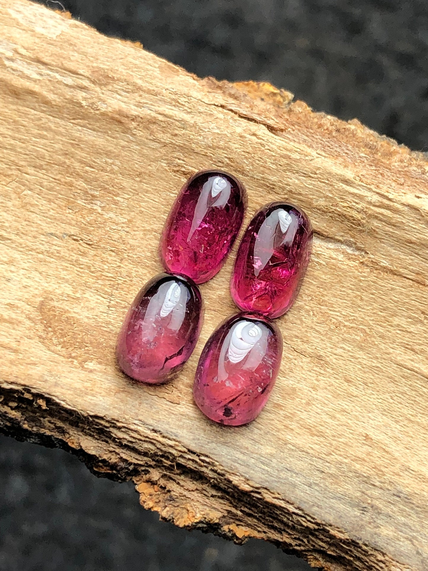 Natural pink tourmaline pair cabochon 12.60 carats