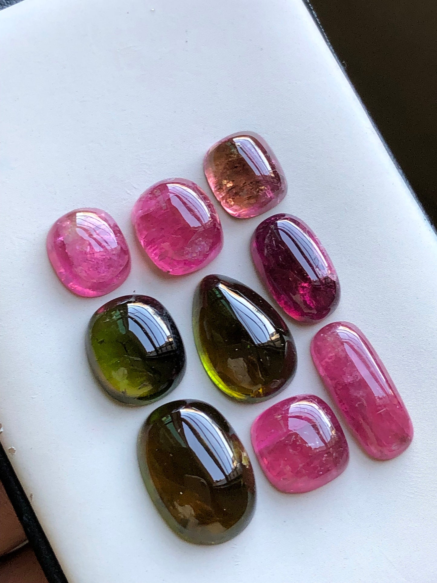 Natural tourmaline cabochons