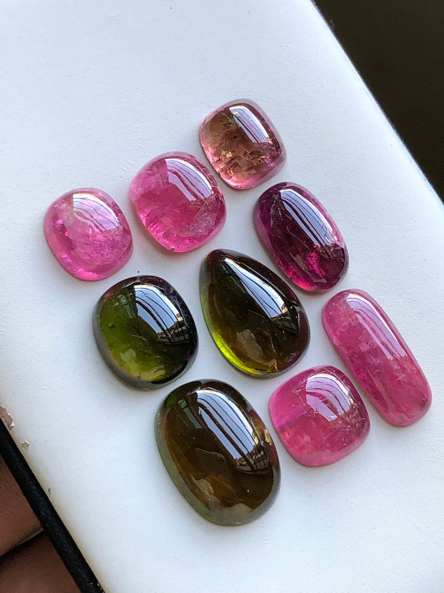 Natural tourmaline cabochons