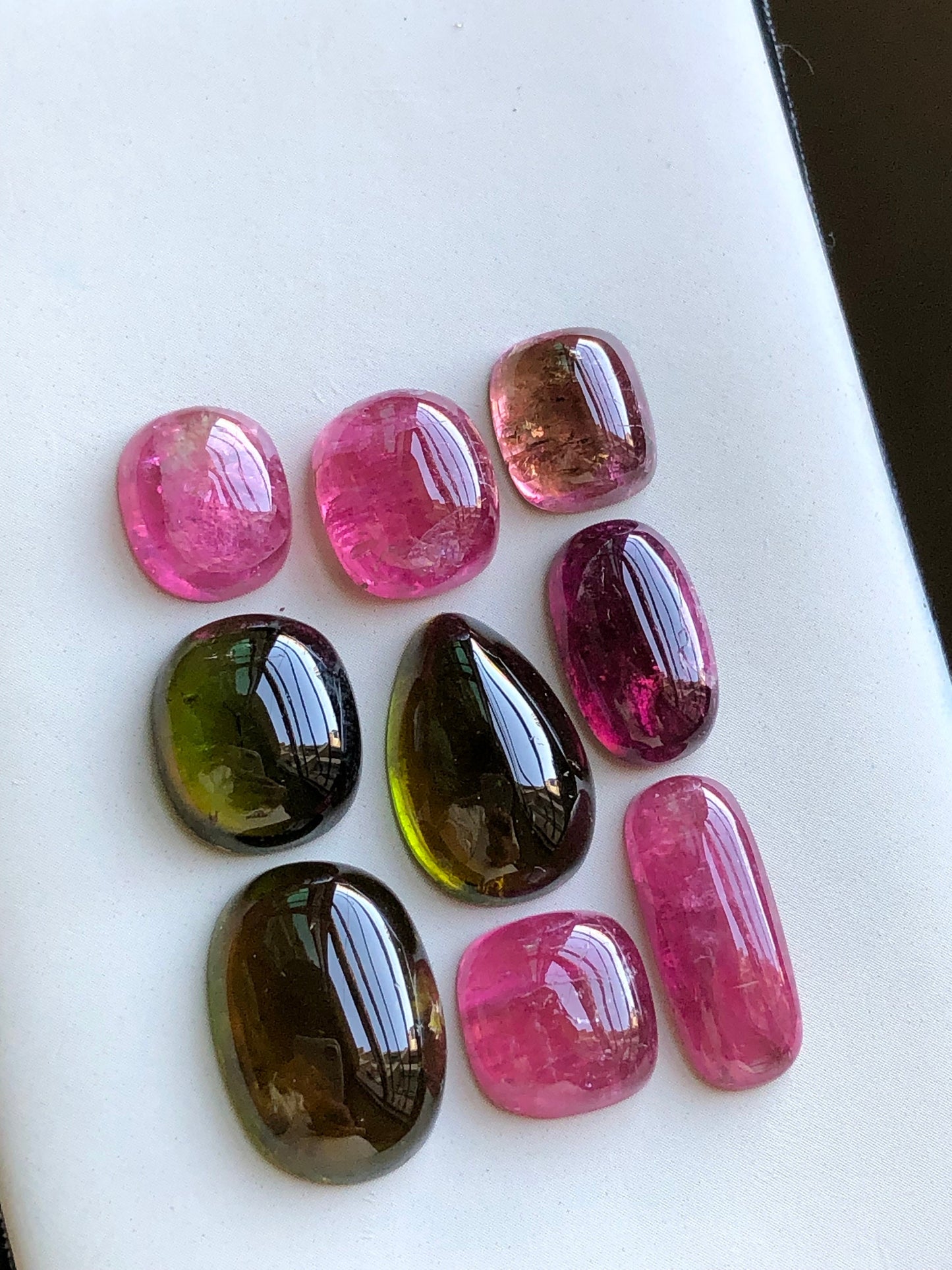 Natural tourmaline cabochons