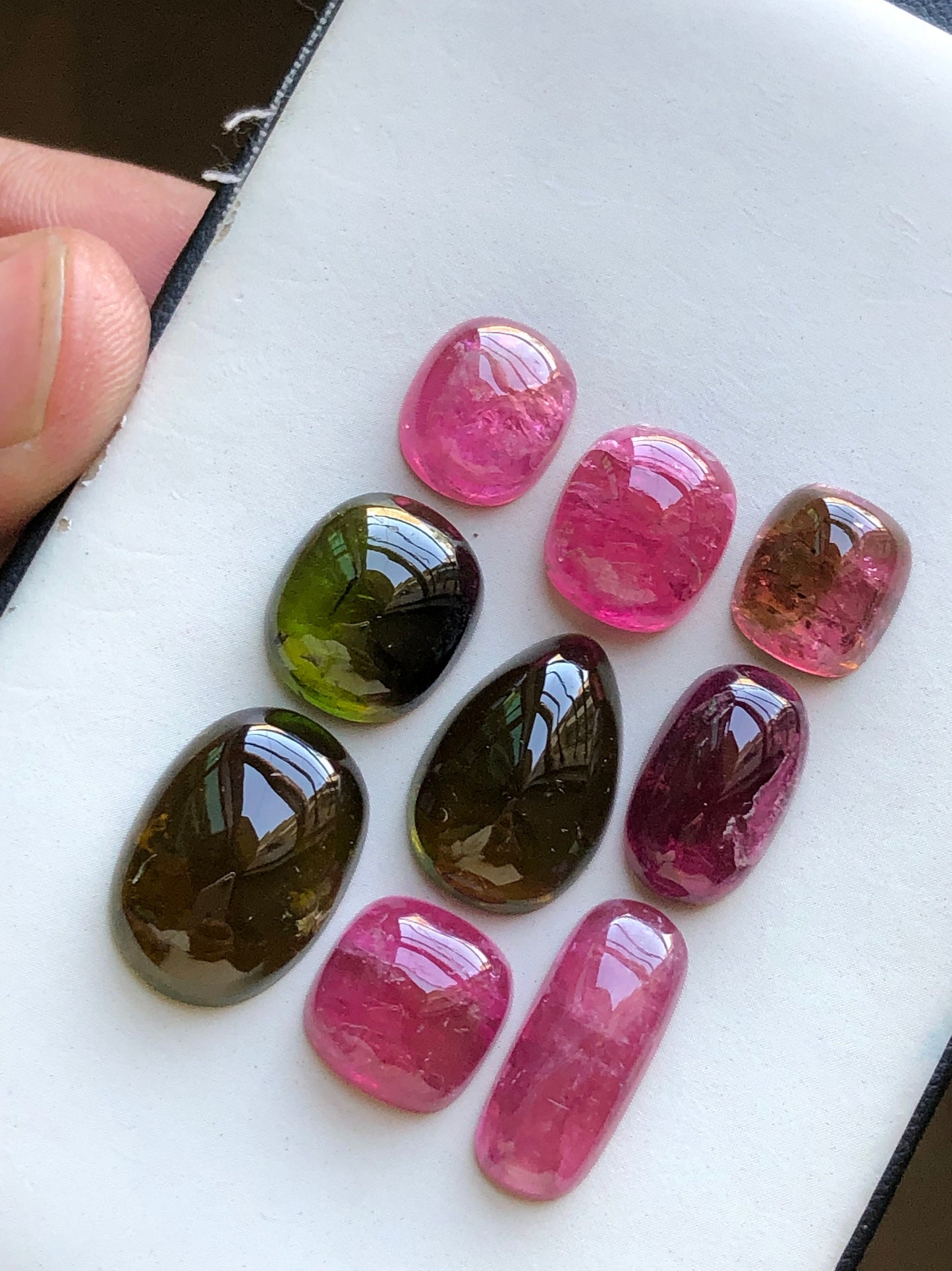 Natural tourmaline cabochons