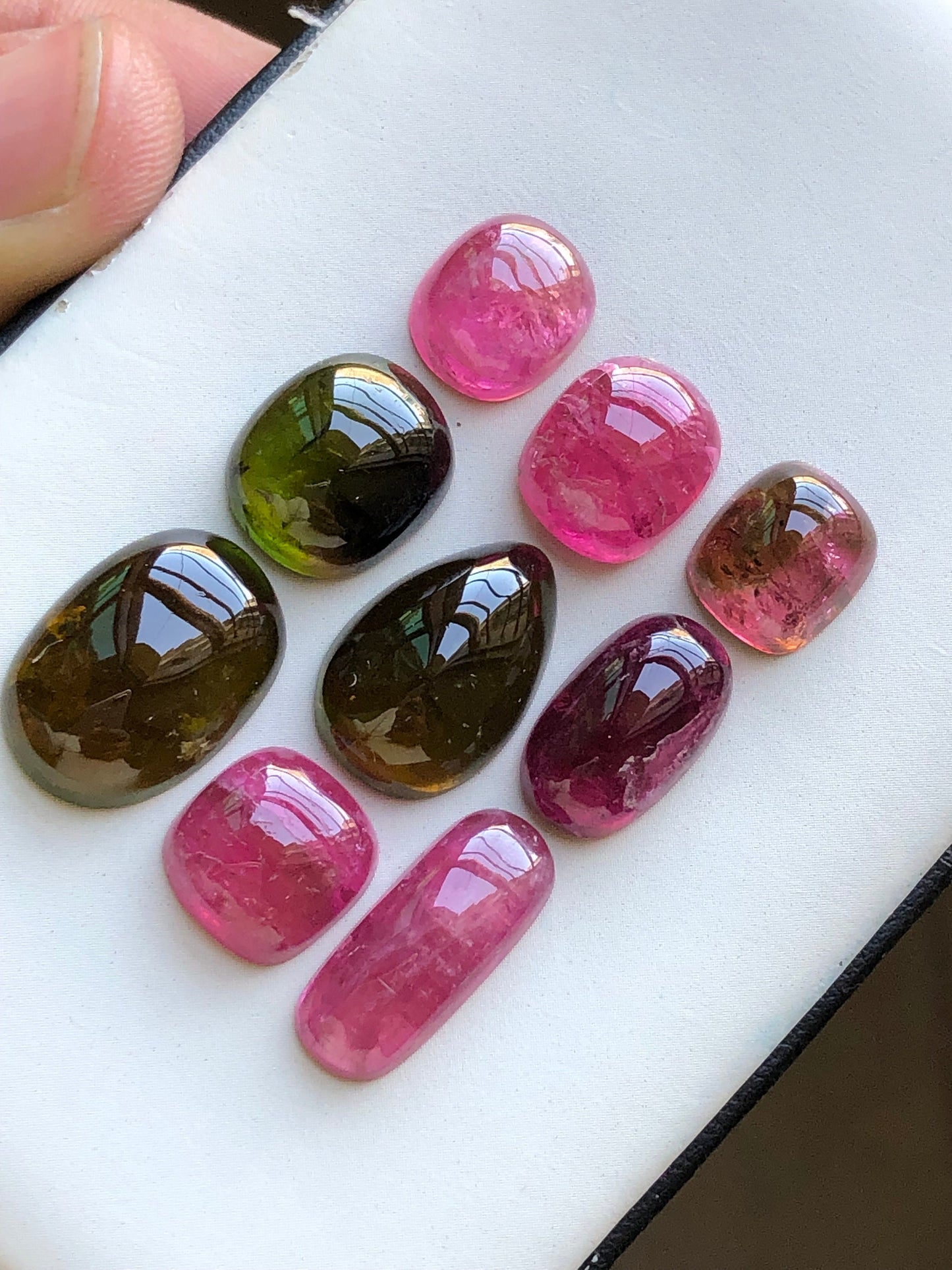 Natural tourmaline cabochons