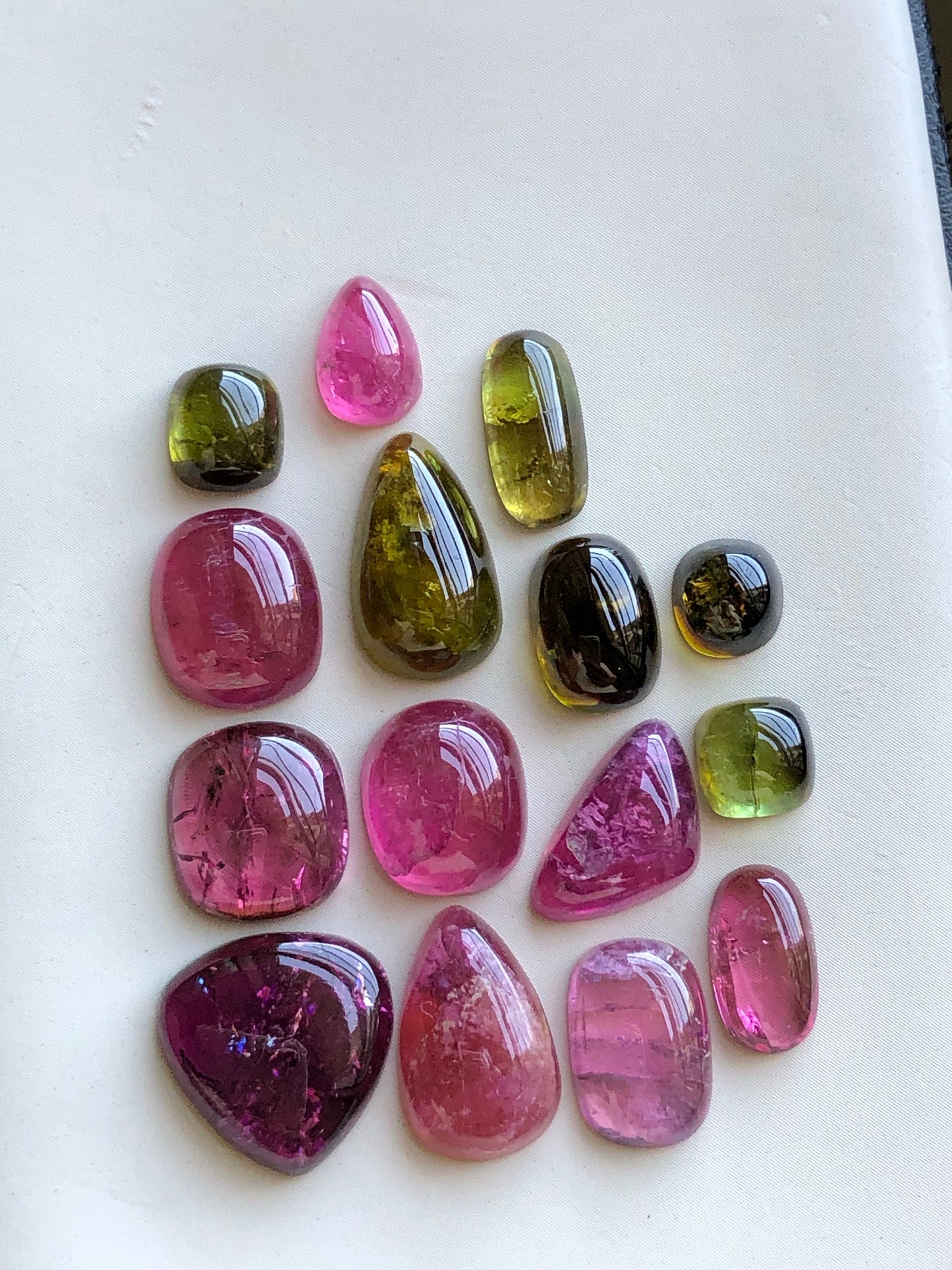 Natural tourmaline cabochons 41.80 carats