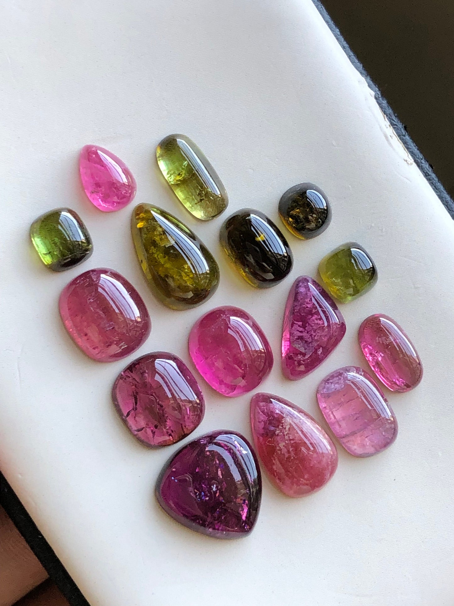 Natural tourmaline cabochons 41.80 carats