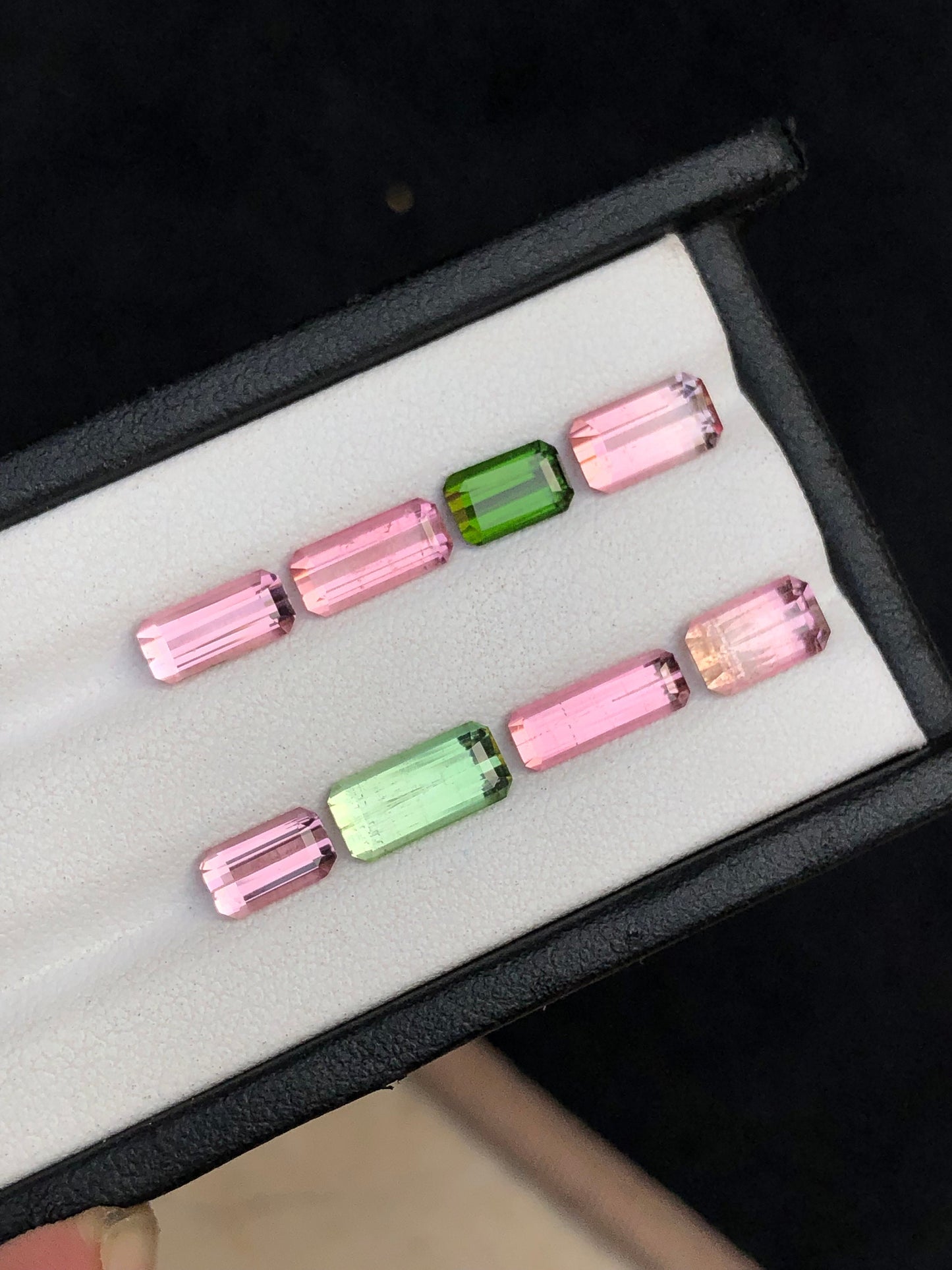 Pink and green tourmaline lot 9 carats