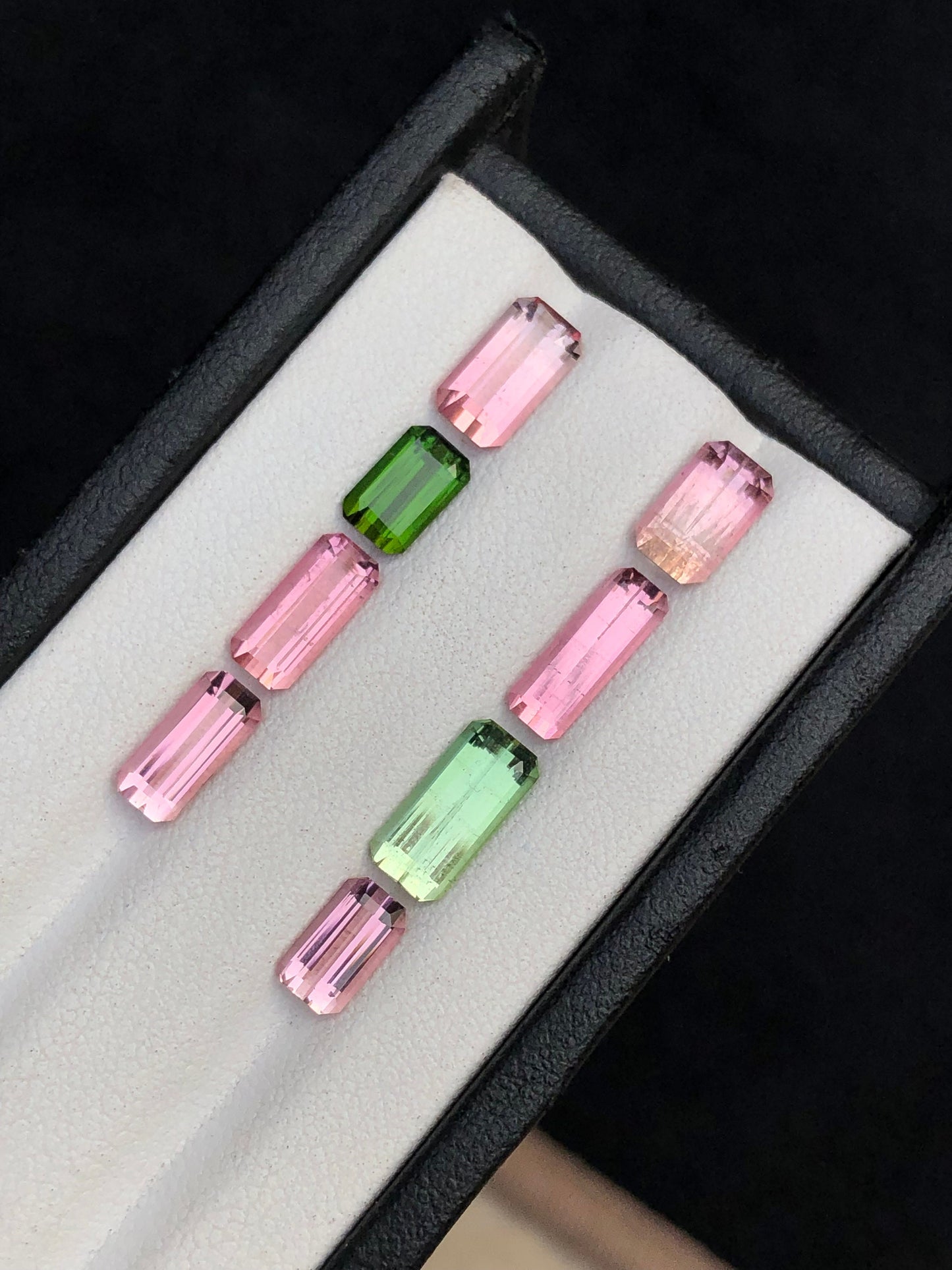 Pink and green tourmaline lot 9 carats