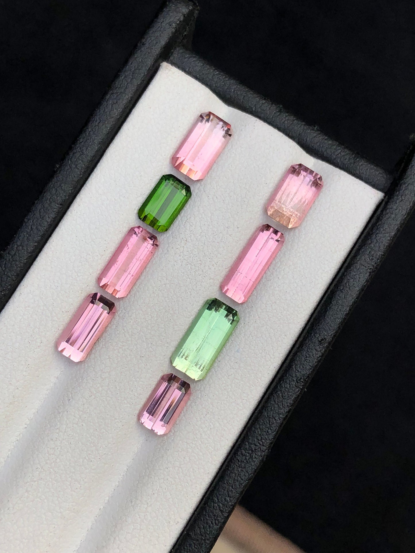 Pink and green tourmaline lot 9 carats