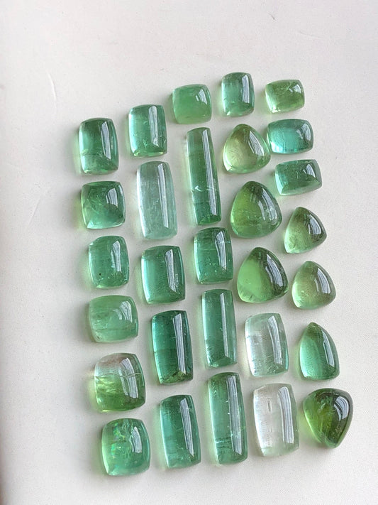 Natural mint green tourmaline cabochons lot 36.50 carats