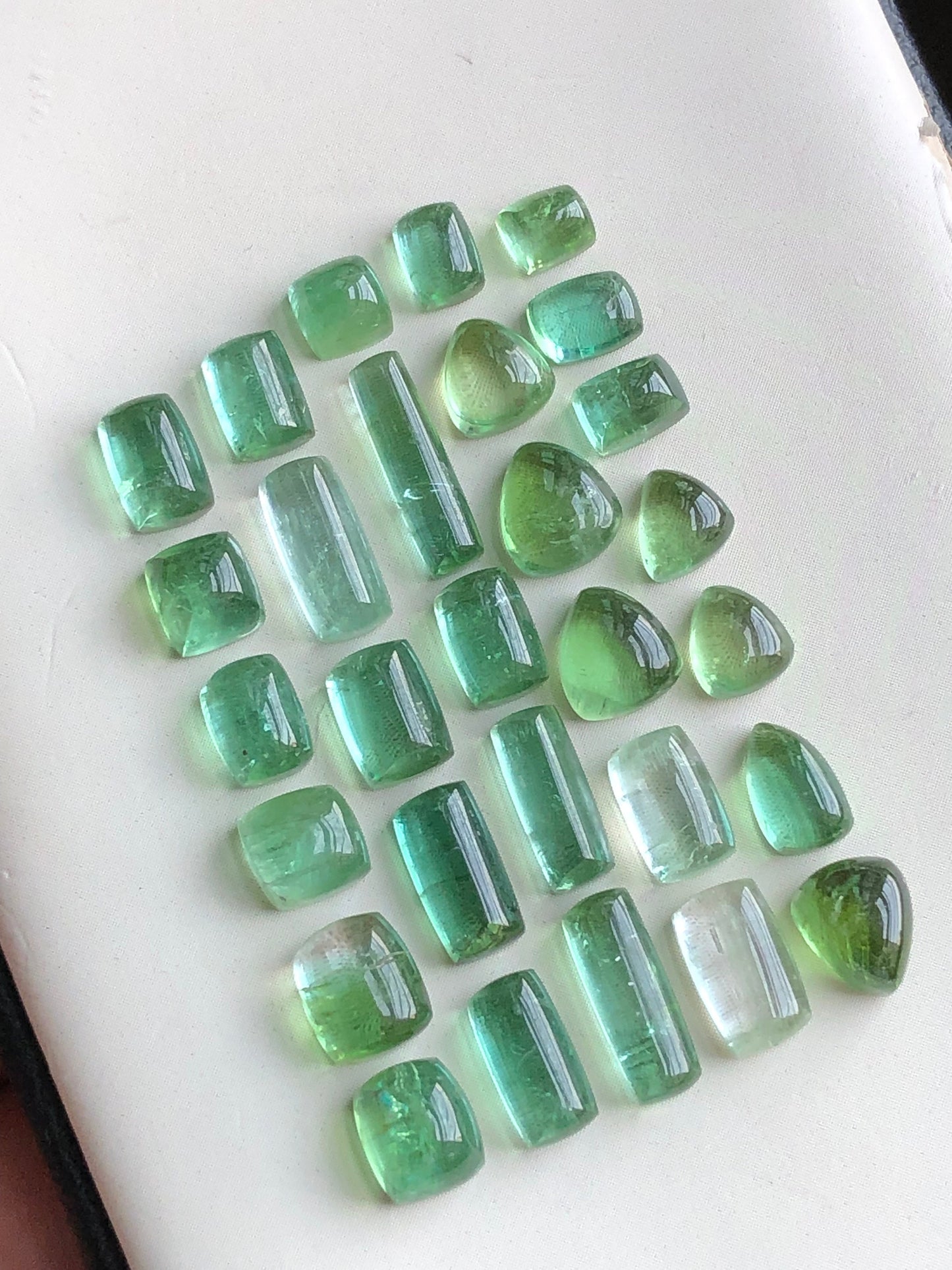 Natural mint green tourmaline cabochons lot 36.50 carats