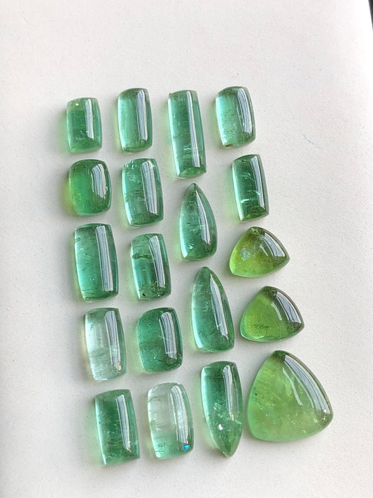 Natural mint green tourmaline cabochons lot 41.40 carats