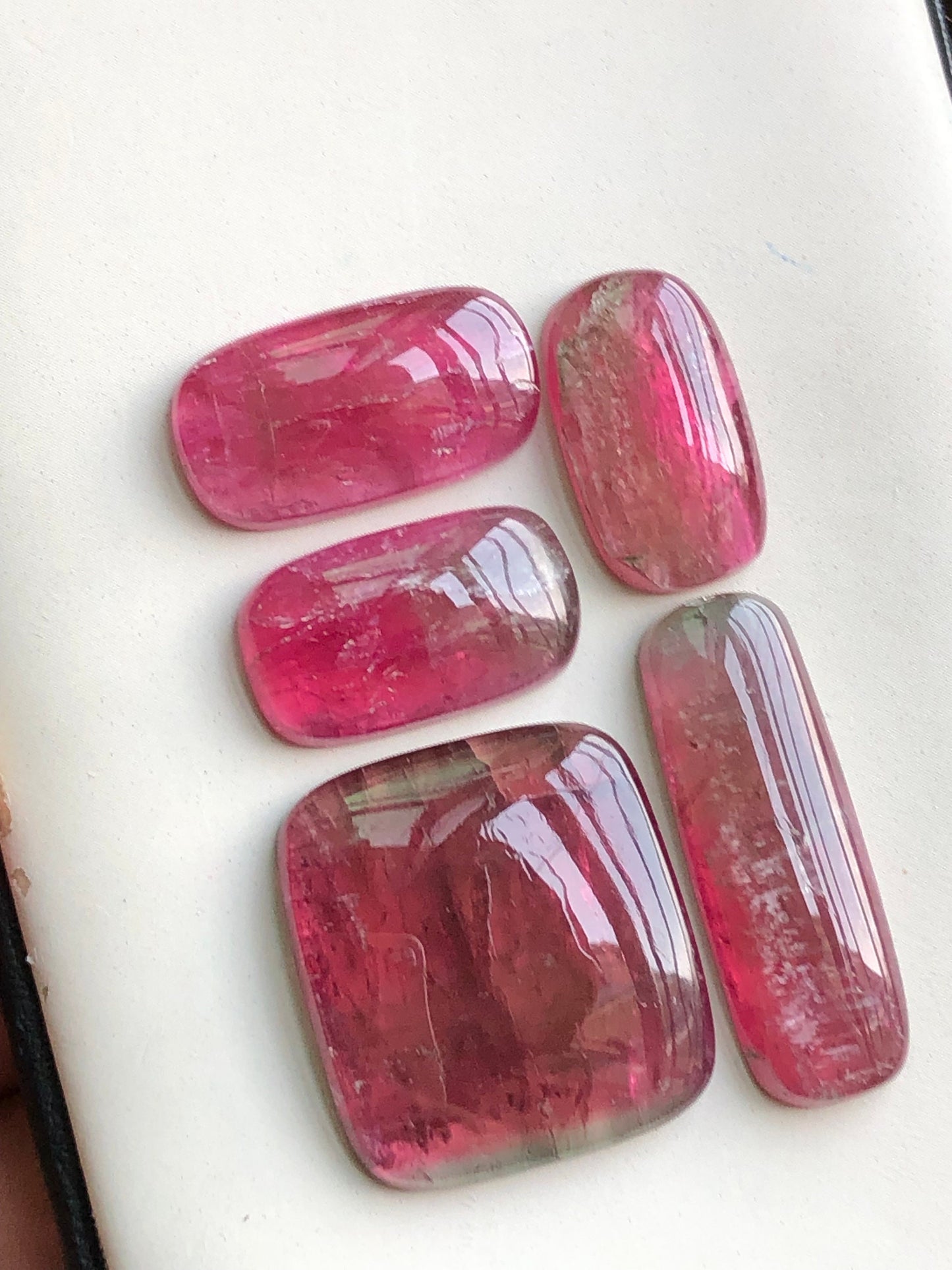 Pink tourmaline cabochons lot origin Afghanistan 62.80 carats