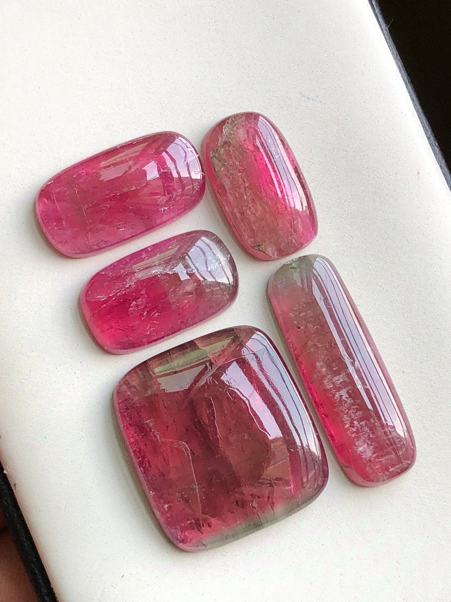 Pink tourmaline cabochons lot origin Afghanistan 62.80 carats