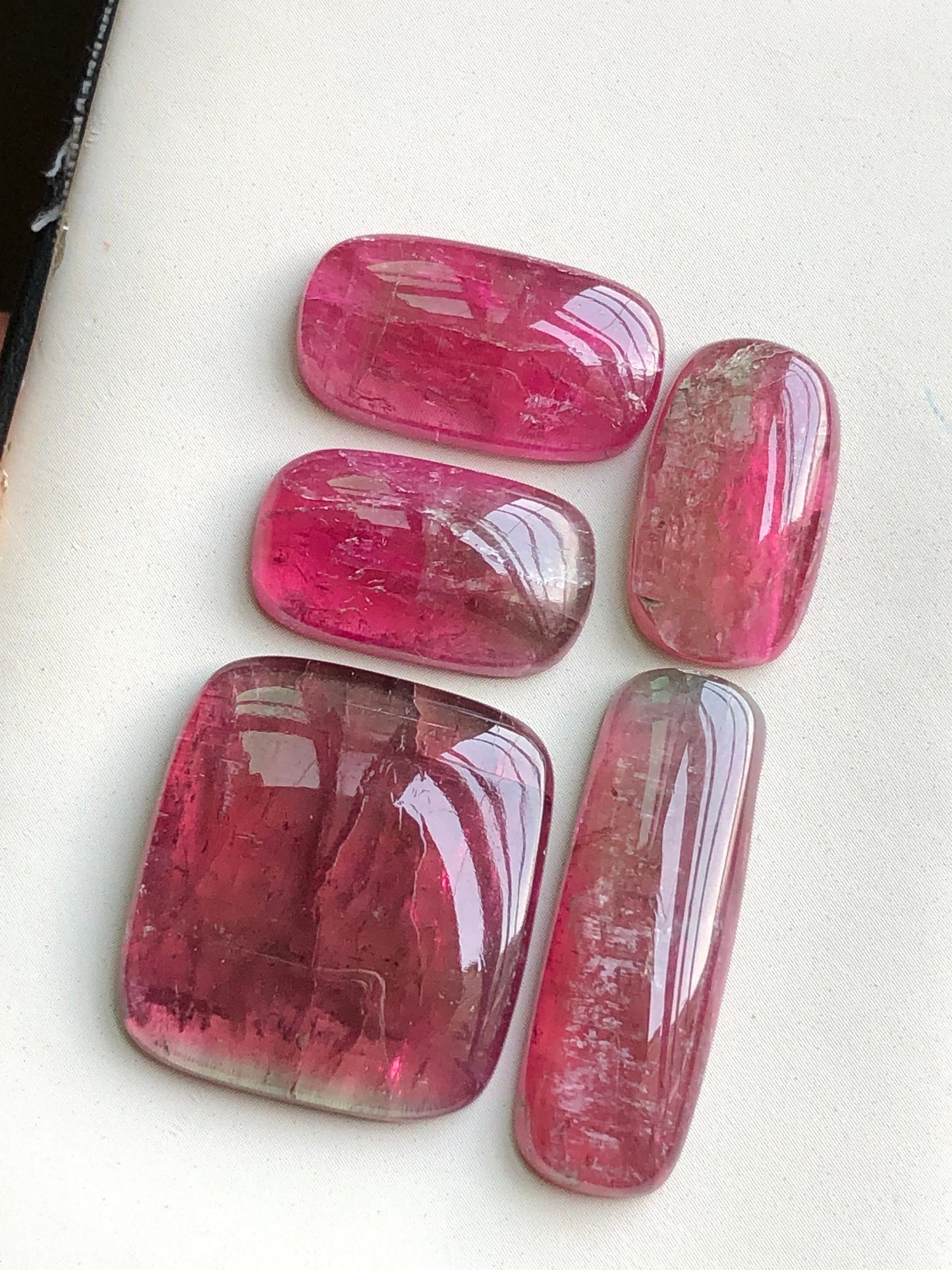 Pink tourmaline cabochons lot origin Afghanistan 62.80 carats