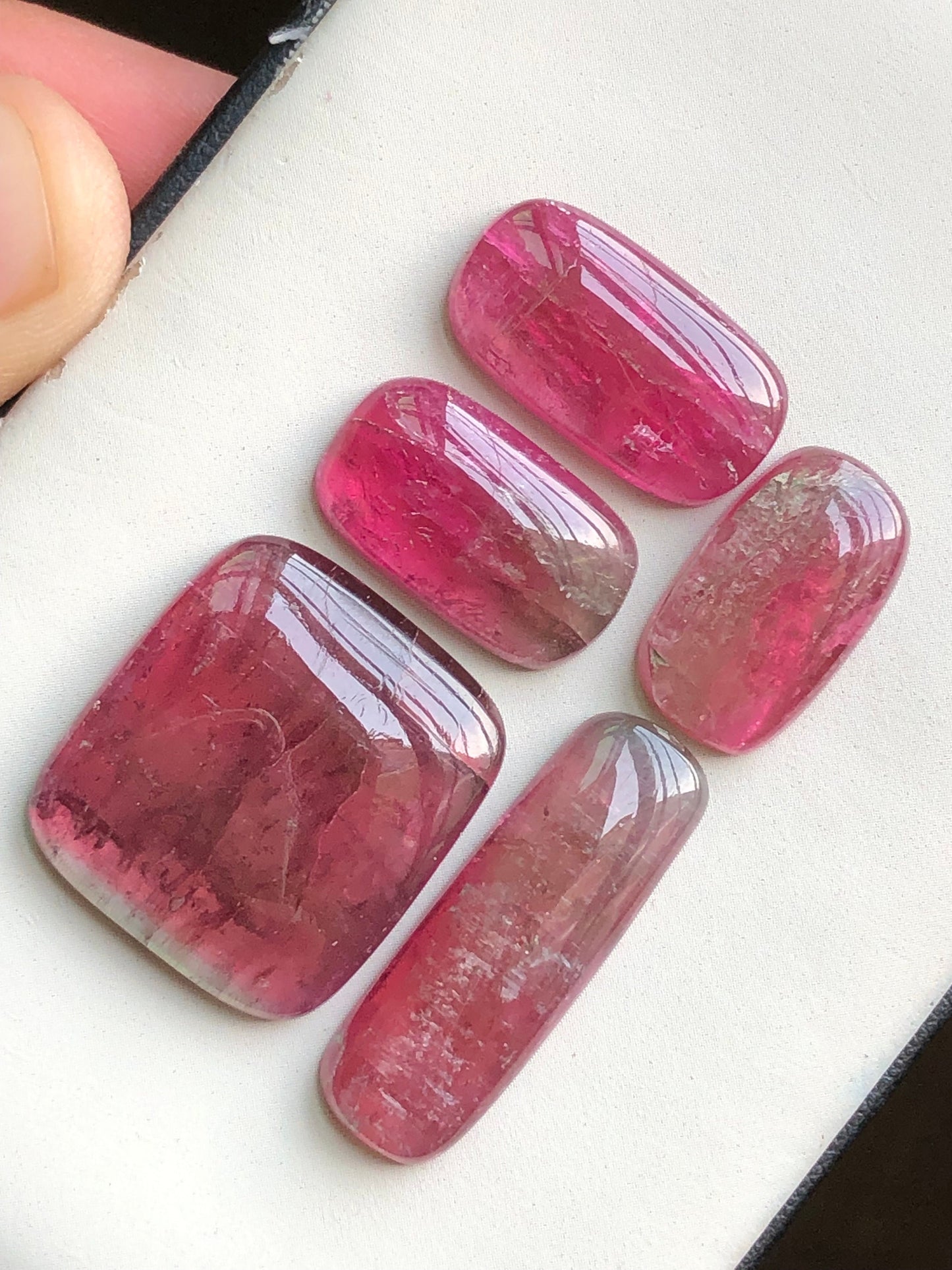 Pink tourmaline cabochons lot origin Afghanistan 62.80 carats