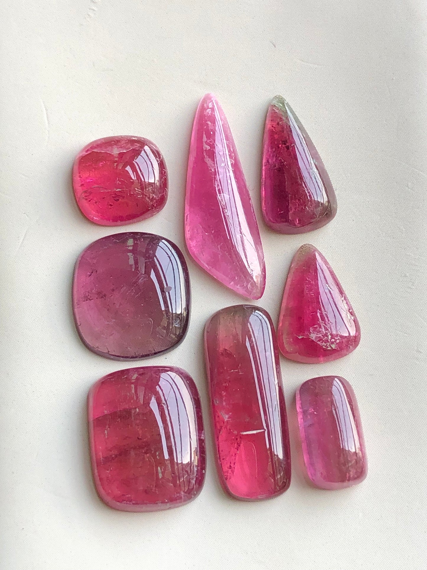 Pink tourmaline cabochons lot origin Afghanistan 48.60 carats