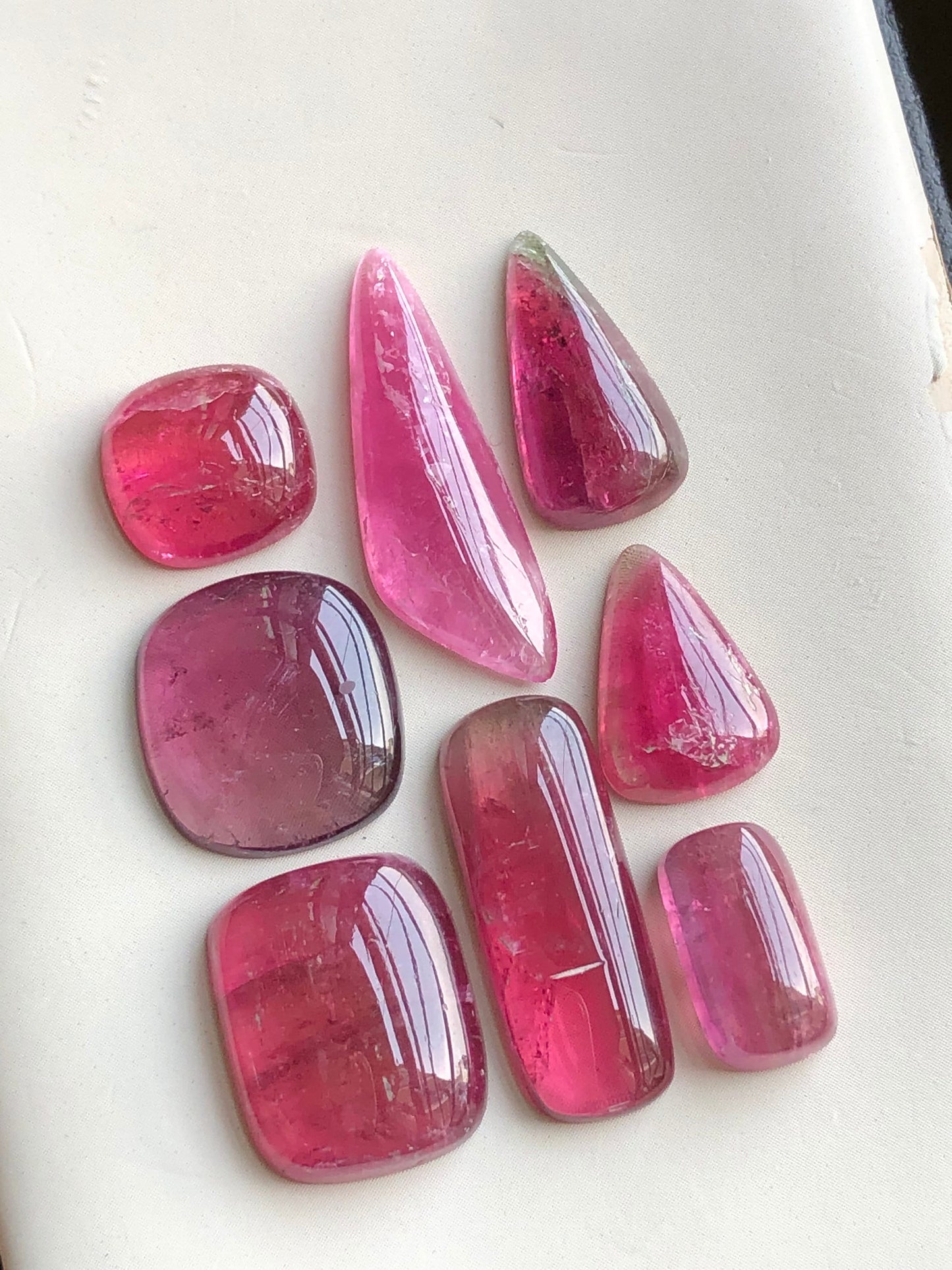 Pink tourmaline cabochons lot origin Afghanistan 48.60 carats